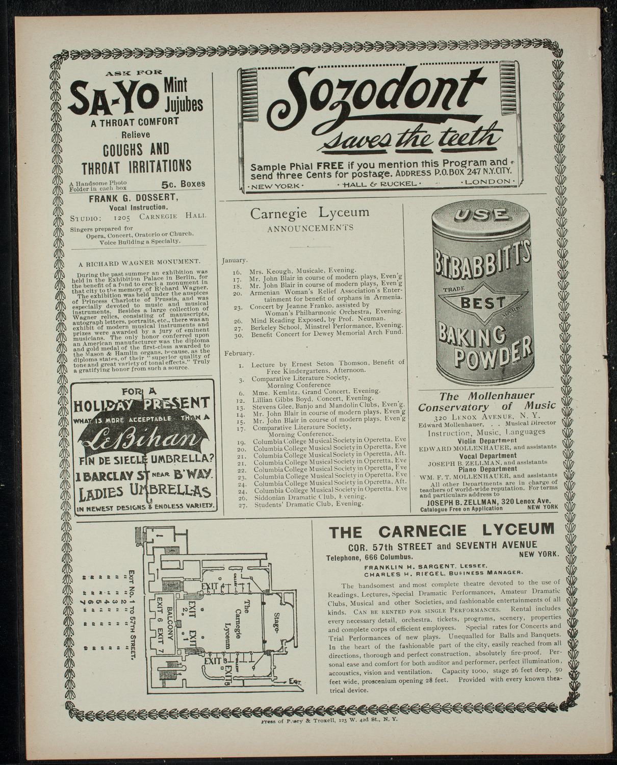 Benefit Entertainment for Free Kindergarten, January 12, 1900, program page 4