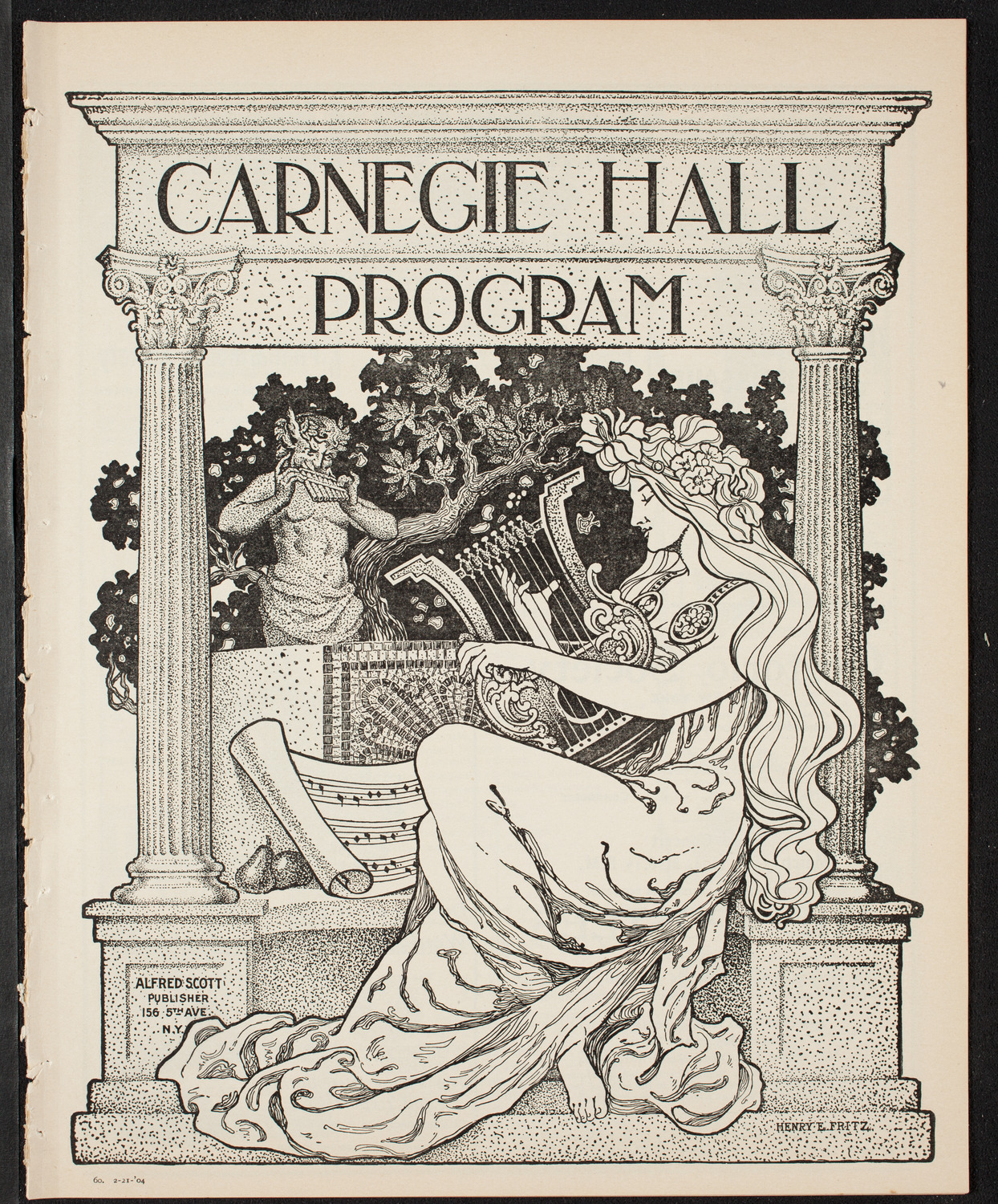 Marie Nichols, David Bispham, and Emma Howe with Wetzler Symphony Orchestra, February 21, 1904, program page 1