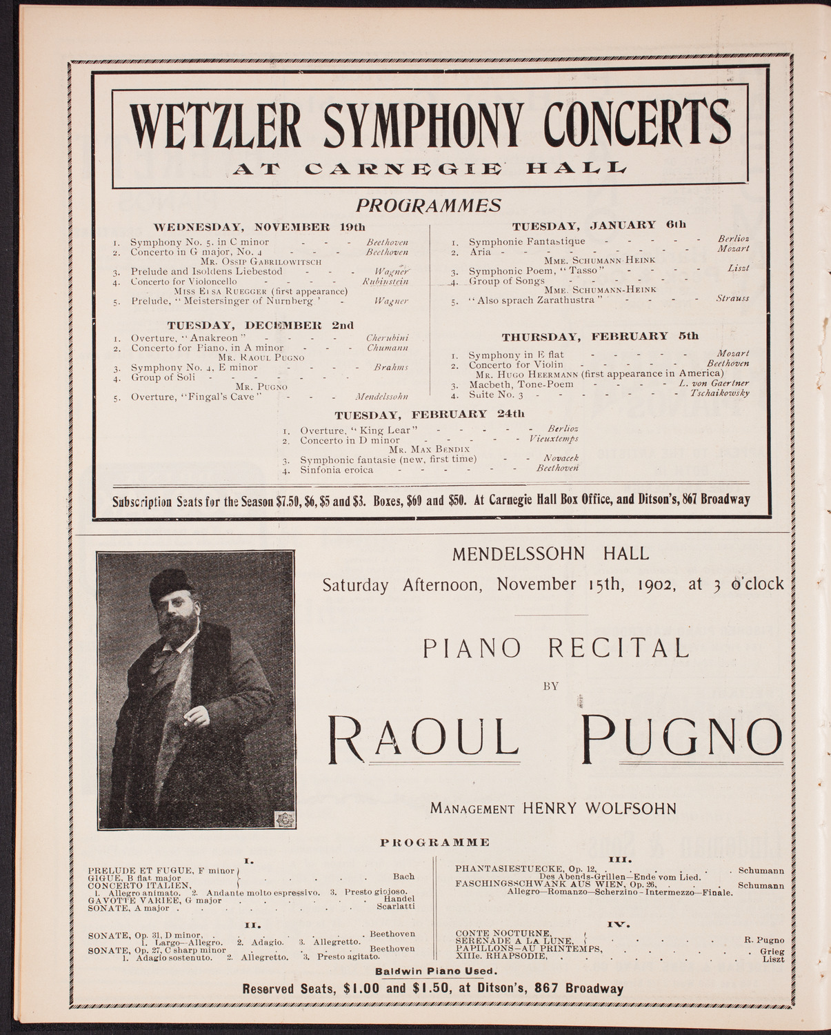 Benefit: St. Malachy's Roman Catholic Church, November 9, 1902, program page 8