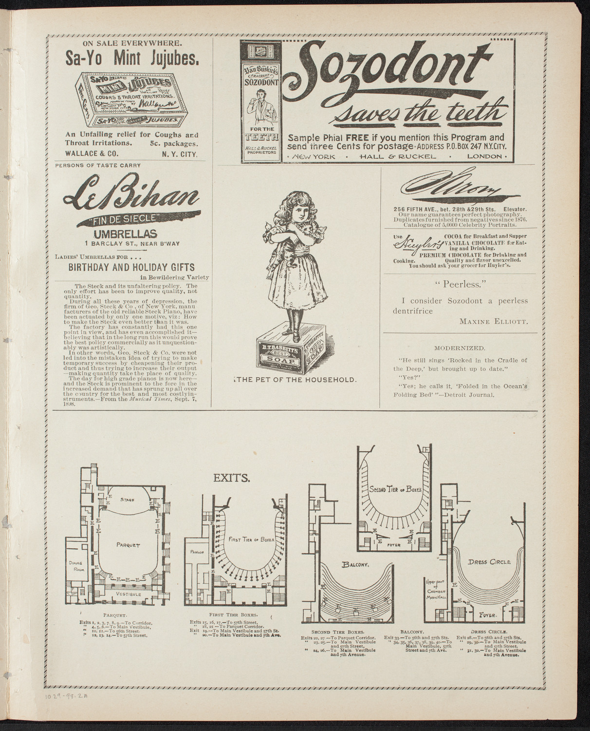 Moriz Rosenthal, Piano, October 29, 1898, program page 5