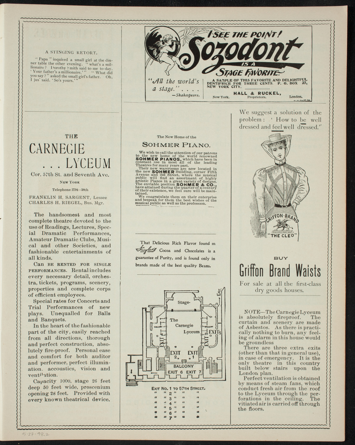 Berkeley School Annual Prize Declamation, May 27, 1898, program page 3