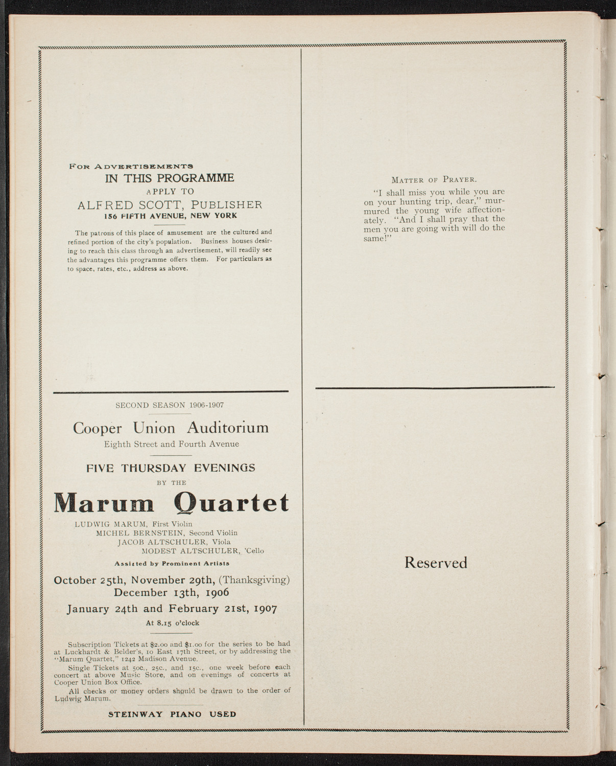Yvette Guilbert and Albert Chevalier, October 13, 1906, program page 10