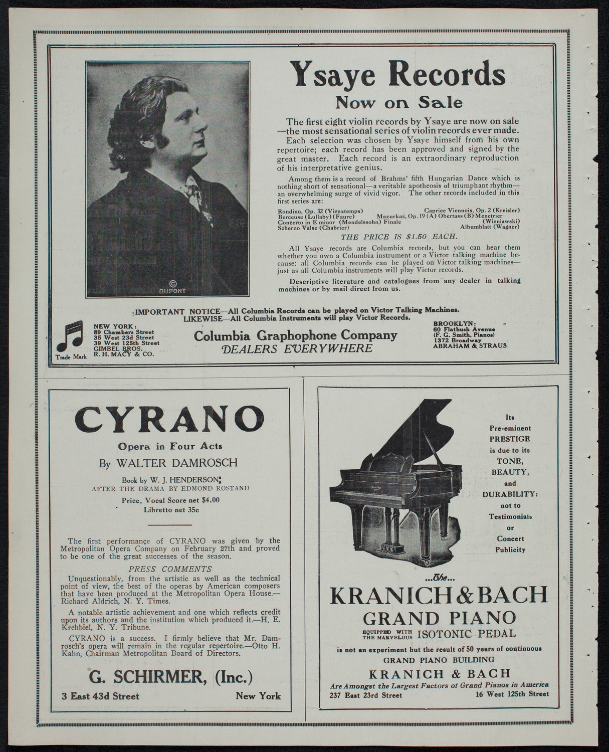 William Hinshaw, Baritone, March 16, 1913, program page 6