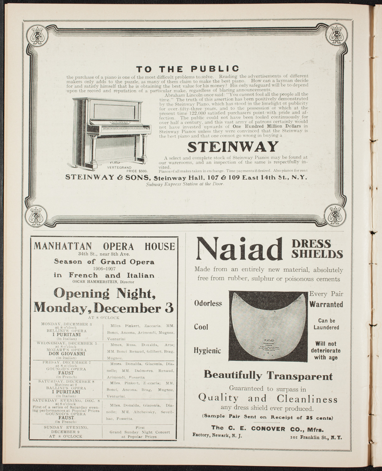 New York Philharmonic, December 1, 1906, program page 4