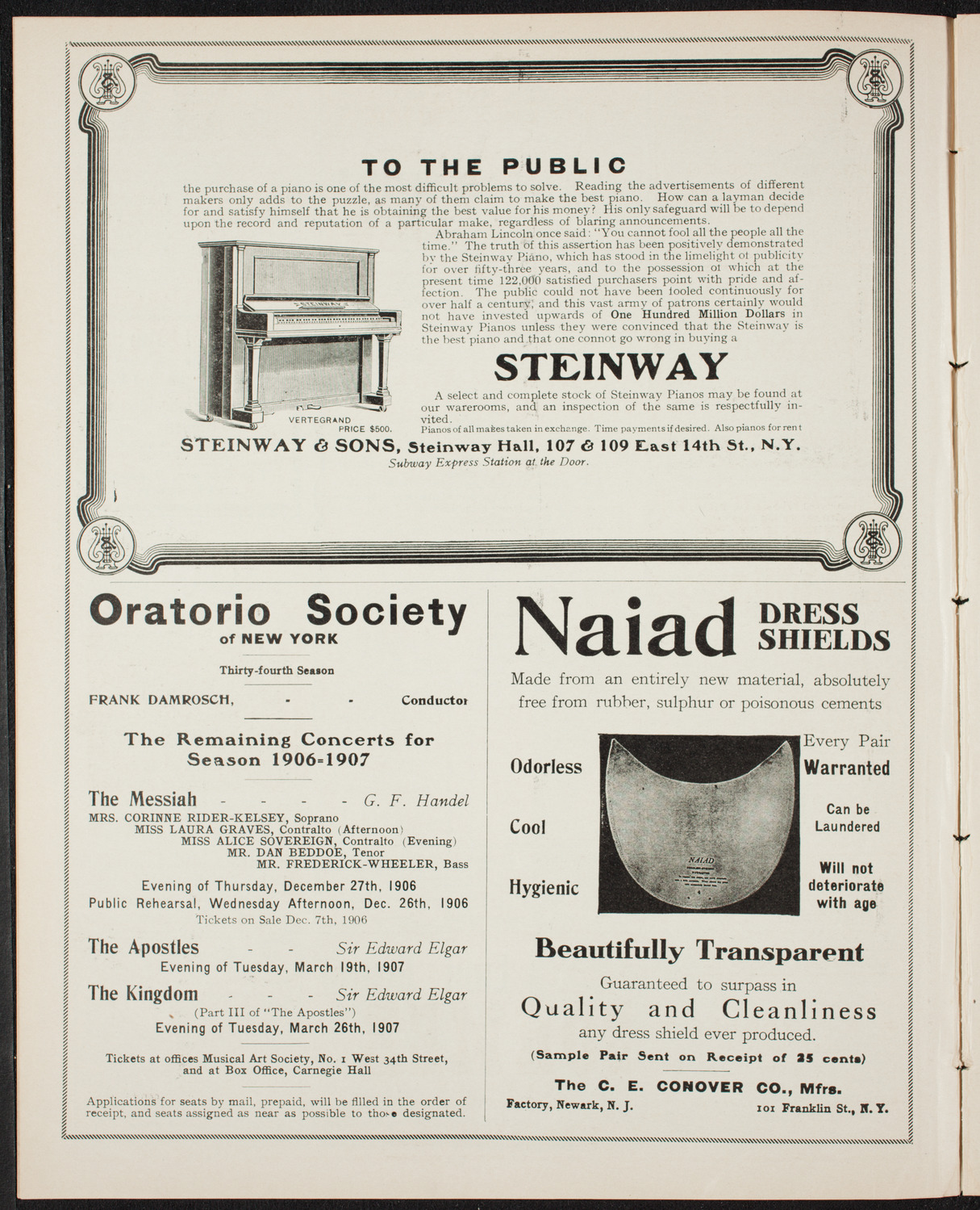 New York Symphony Orchestra, December 15, 1906, program page 4
