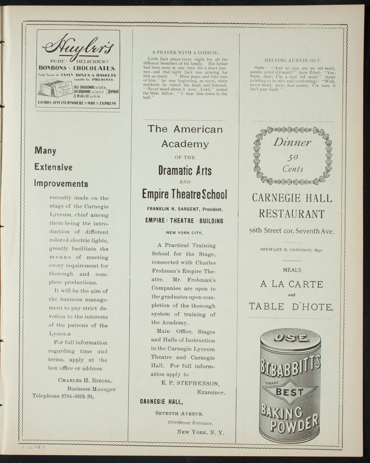 Comparative Literature Society Evening Conference, March 22, 1898, program page 7