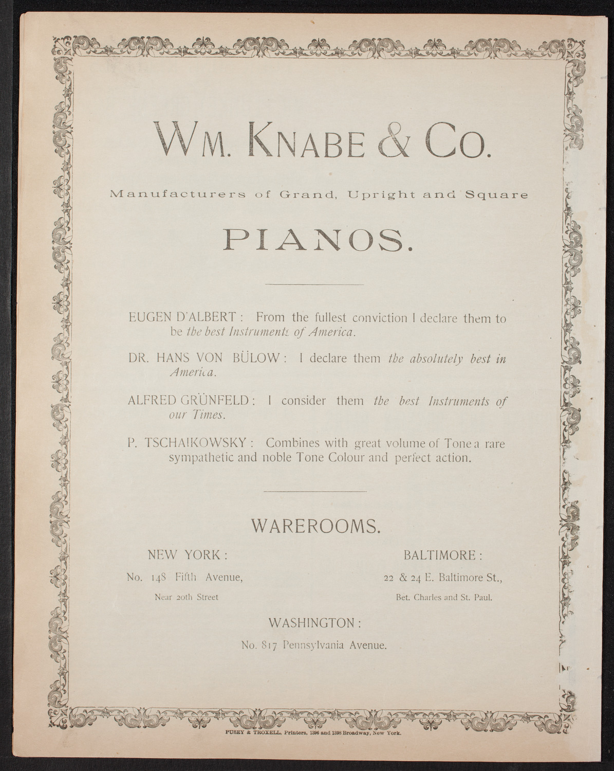 Nordica Operatic Concert Company, March 21, 1893, program page 8