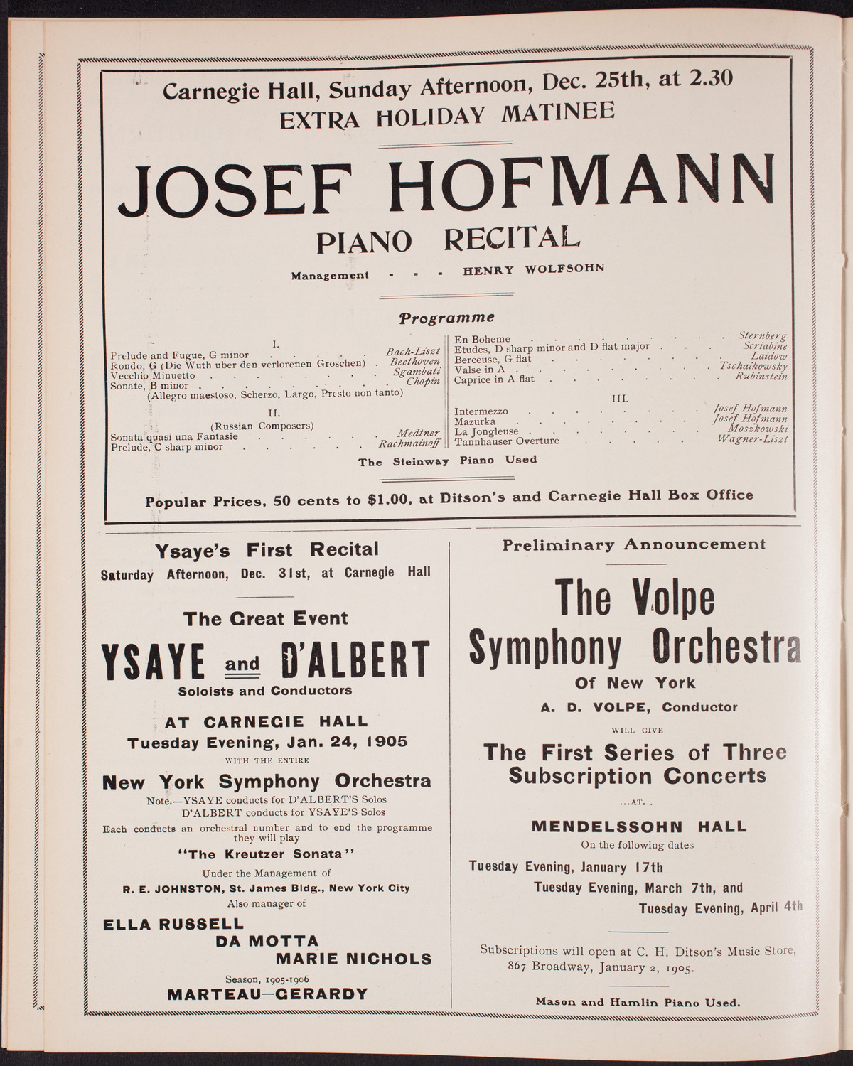 New York Philharmonic, December 17, 1904, program page 10