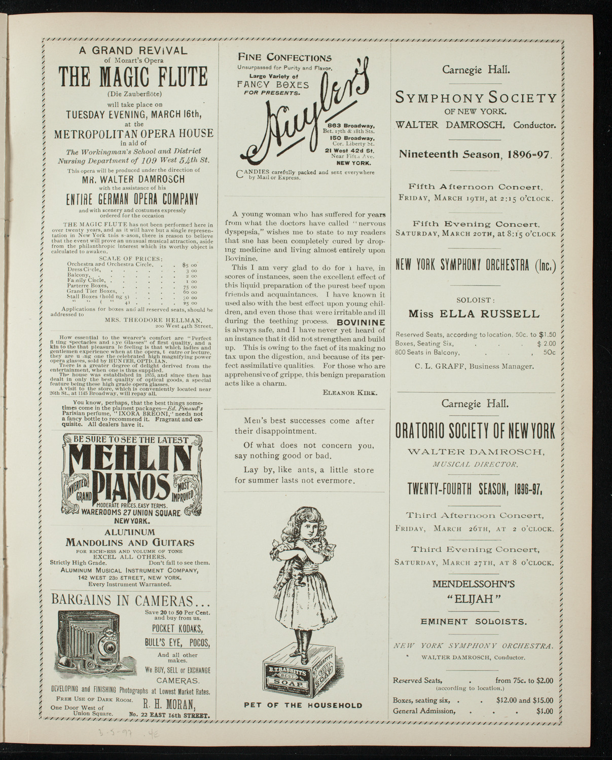 New York Philharmonic, March 5, 1897, program page 7