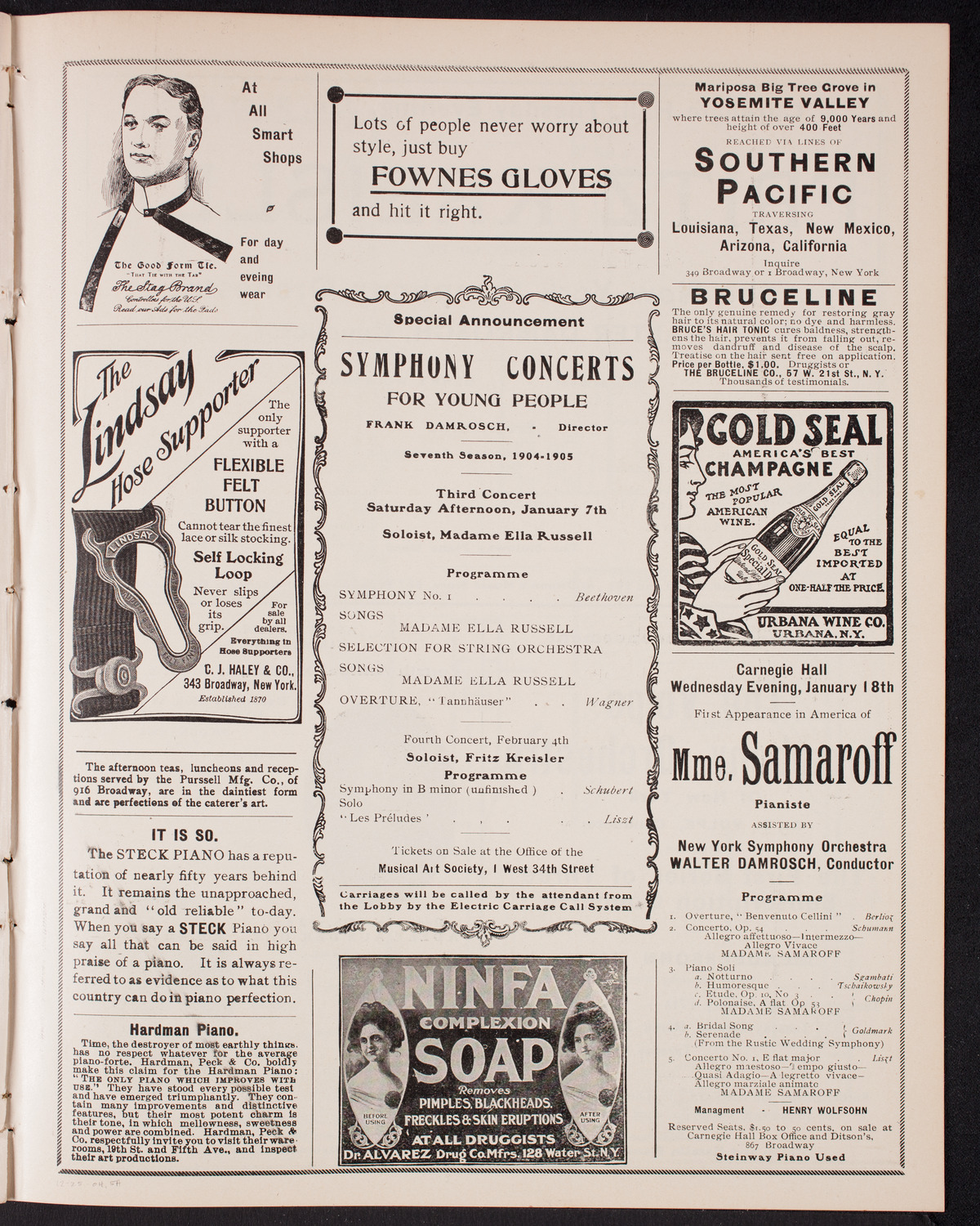 Josef Hofmann, Piano, December 25, 1904, program page 9