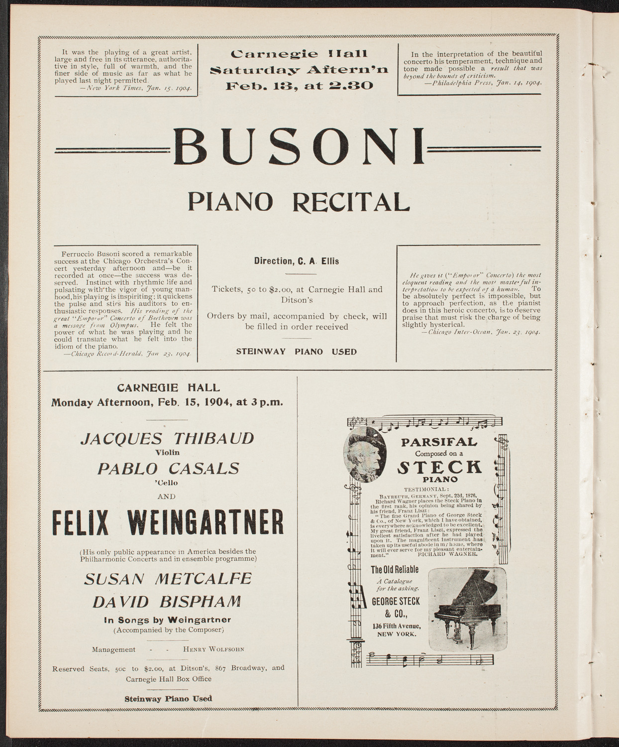Oratorio Society of New York, February 9, 1904, program page 8