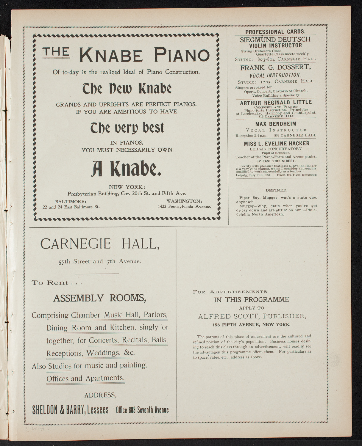 Oratorio Society of New York, March 25, 1899, program page 7