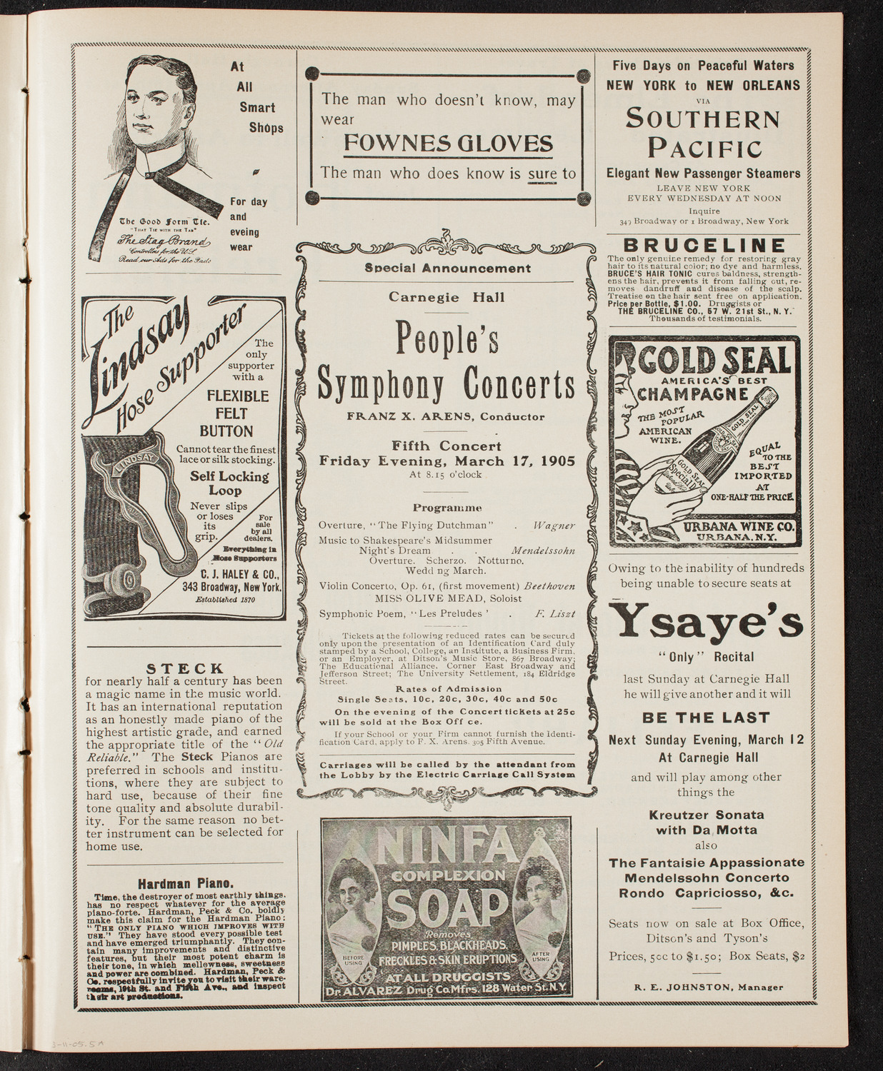 Symphony Concert for Young People, March 11, 1905, program page 9