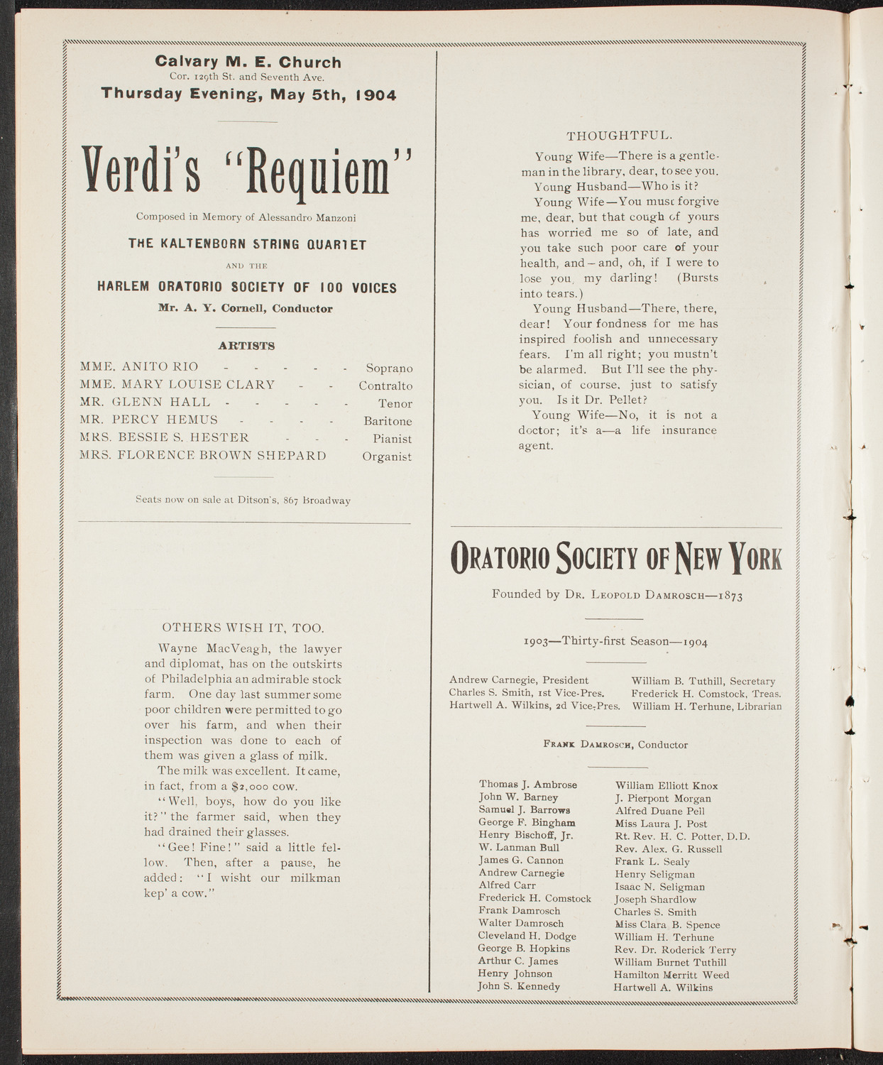 Oratorio Society of Brooklyn, April 29, 1904, program page 8