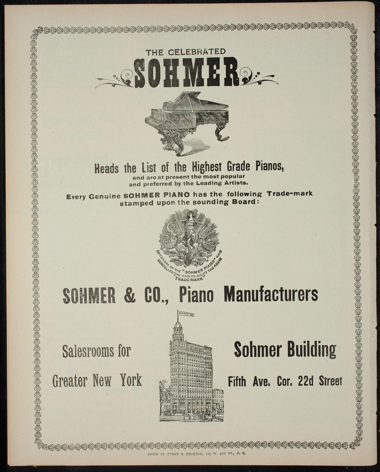 Garrick Dramatic Club, January 25, 1899, program page 8