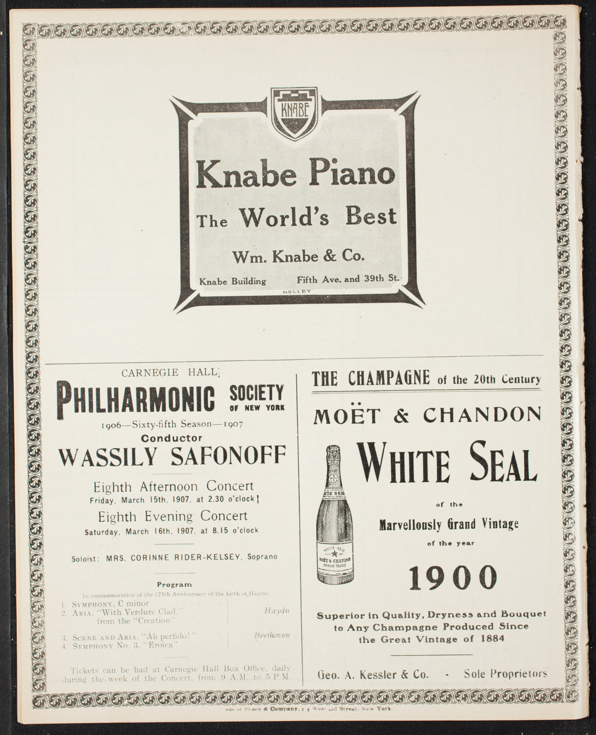 Josef Lhévinne, Piano, March 14, 1907, program page 12