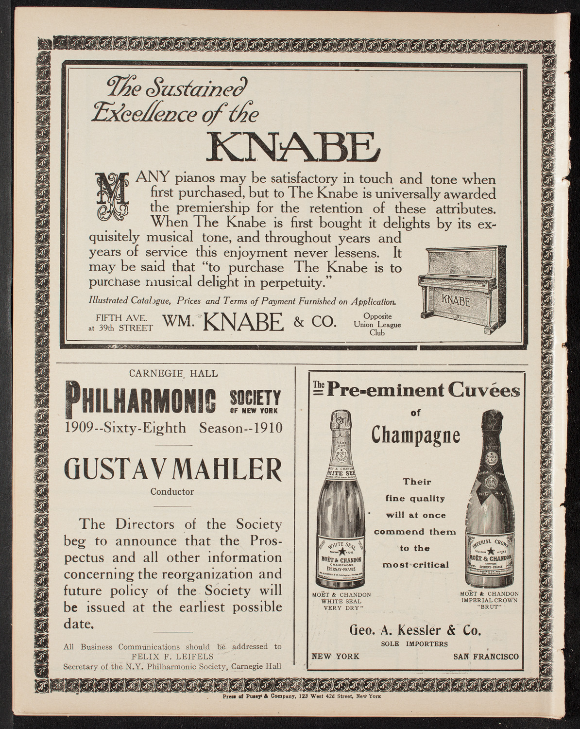 Benefit: Society of St. Vincent de Paul, May 2, 1909, program page 12