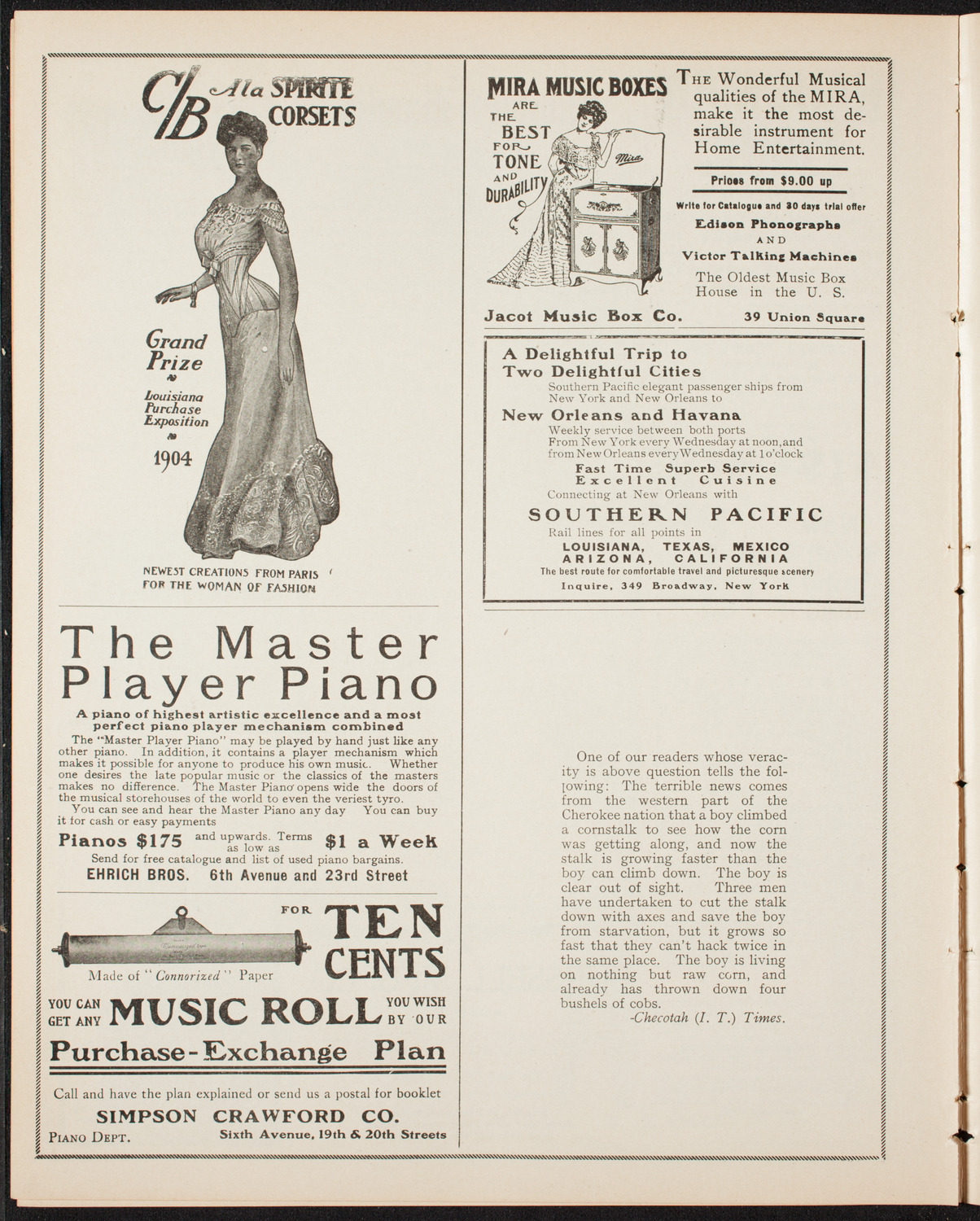 Elmendorf Lecture: Switzerland, March 12, 1906, program page 8