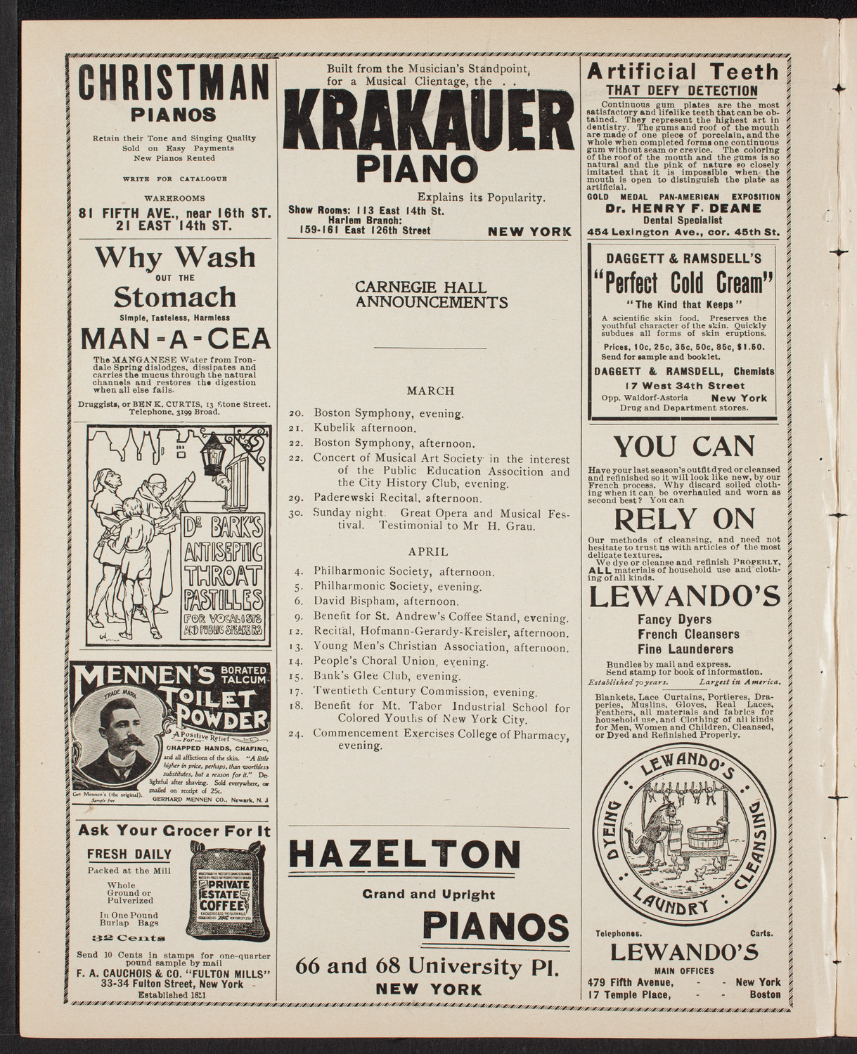 Oratorio Society of New York, March 18, 1902, program page 2