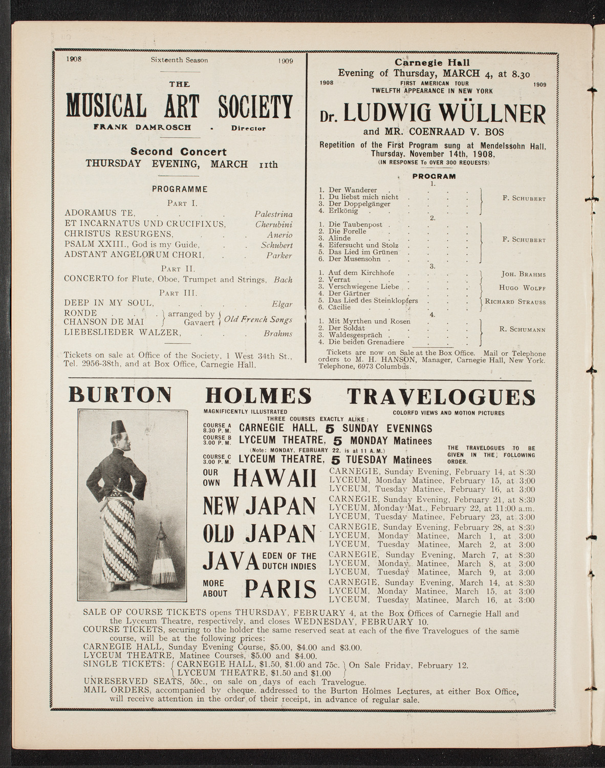 Benefit: Caledonian Hospital Society, February 10, 1909, program page 10