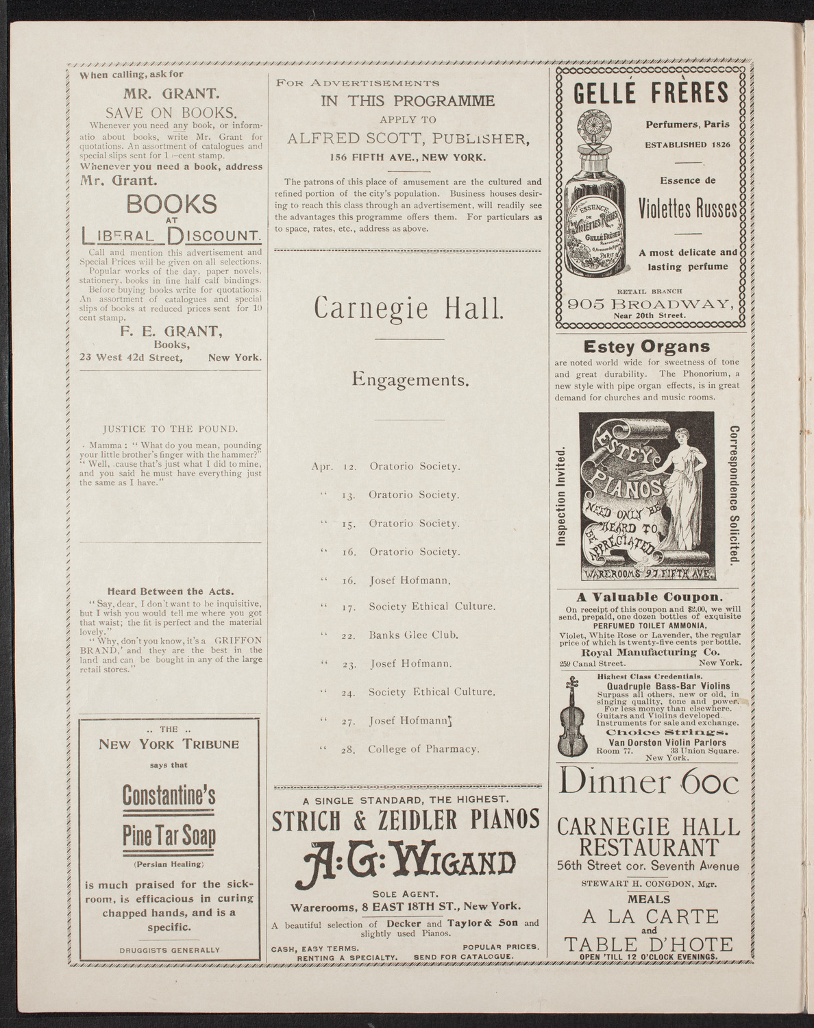 Manuscript Society of New York, April 11, 1898, program page 2