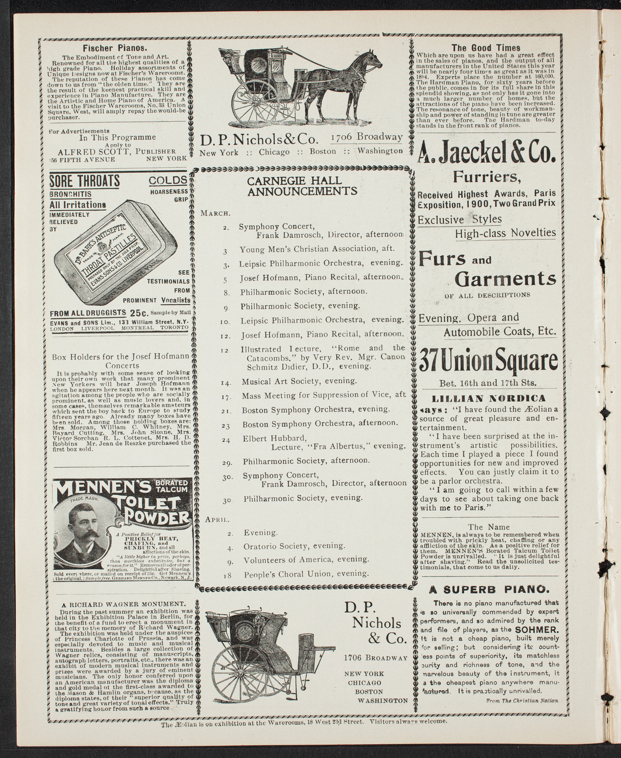Leipzig Philharmonic Orchestra, March 1, 1901, program page 2