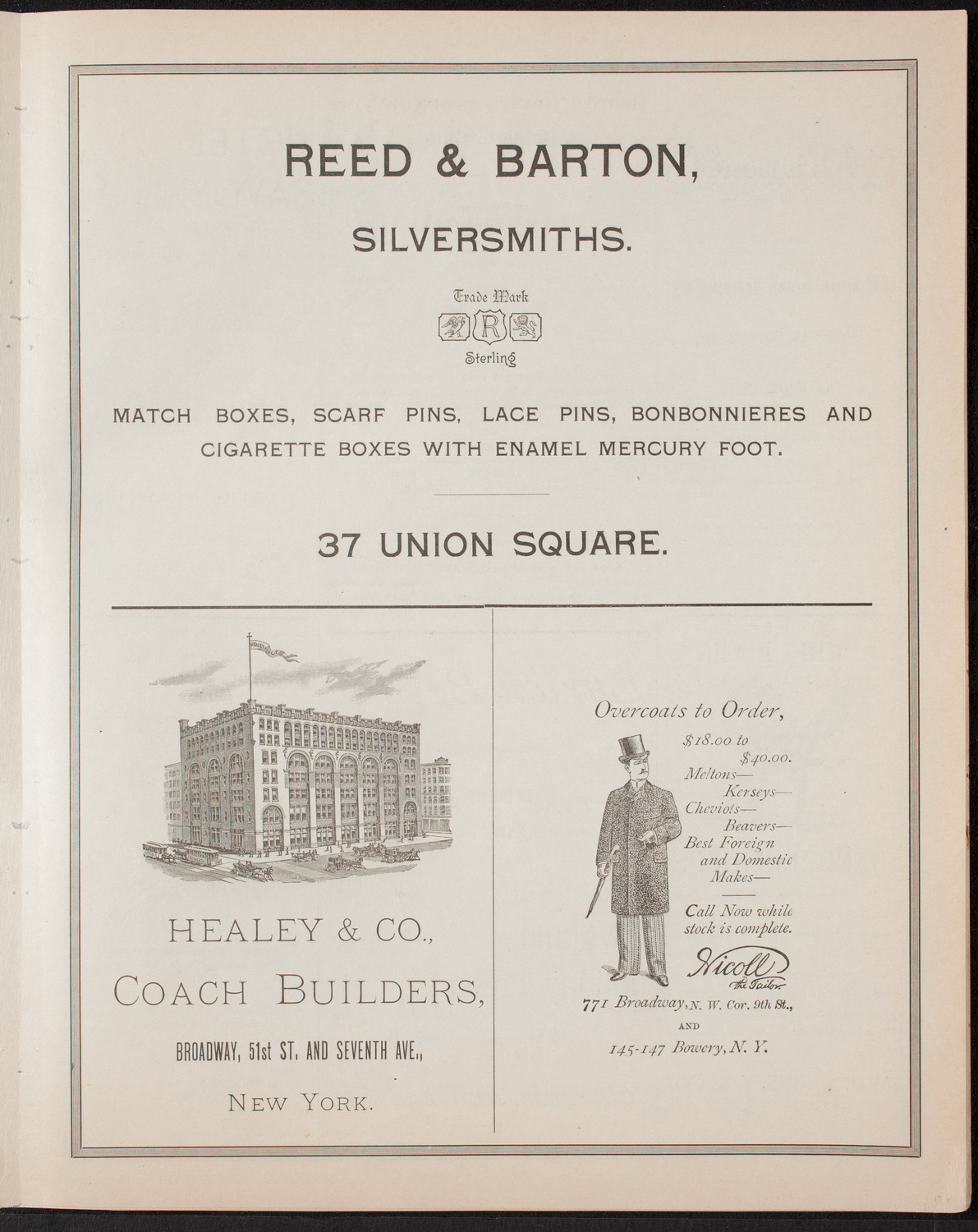 New York Athletic Club Minstrel Show, November 30, 1892, program page 11