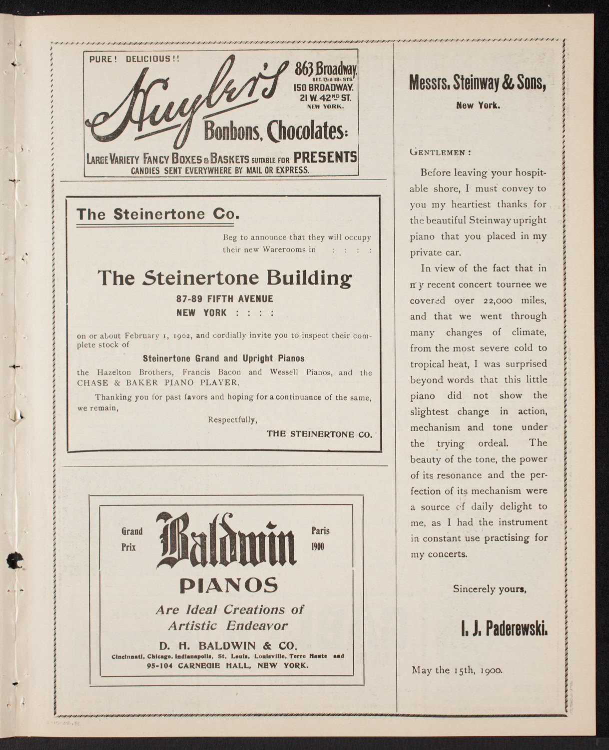 New York Philharmonic, February 15, 1902, program page 7