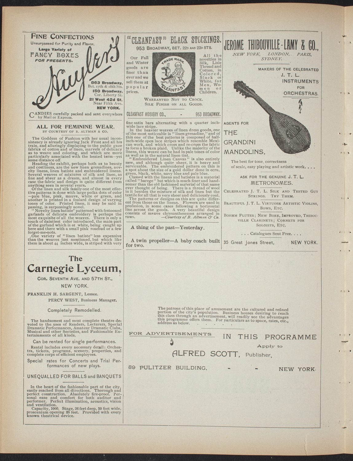 Lecture Series: Sociology in its Practical Aspects, February 24, 1897, program page 4