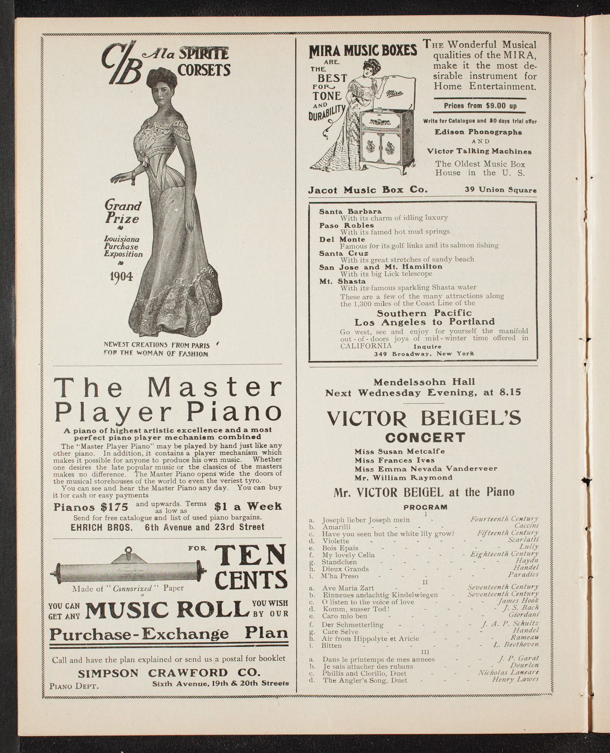 New York Symphony Orchestra, January 16, 1906, program page 8