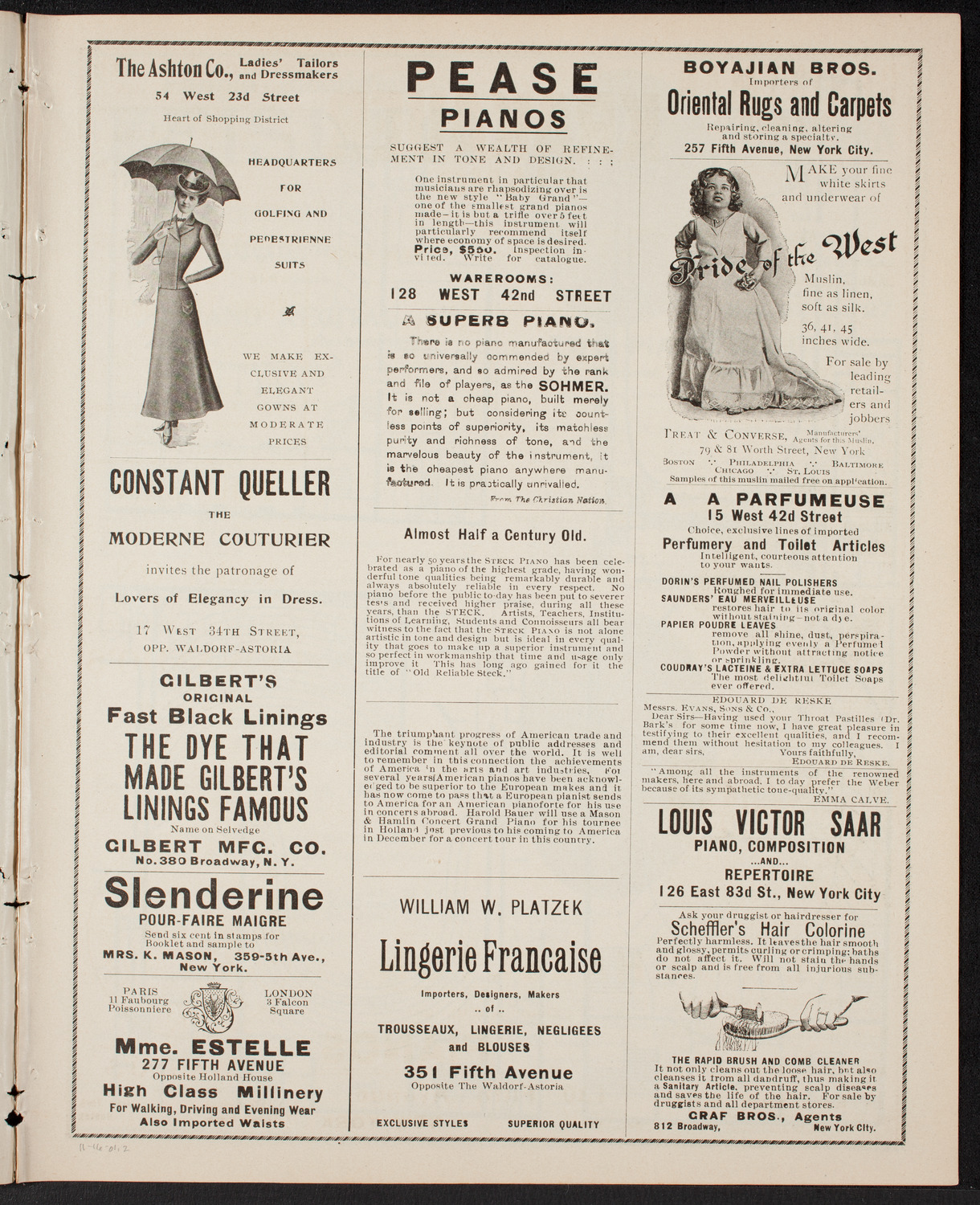 New York Philharmonic, November 16, 1901, program page 3
