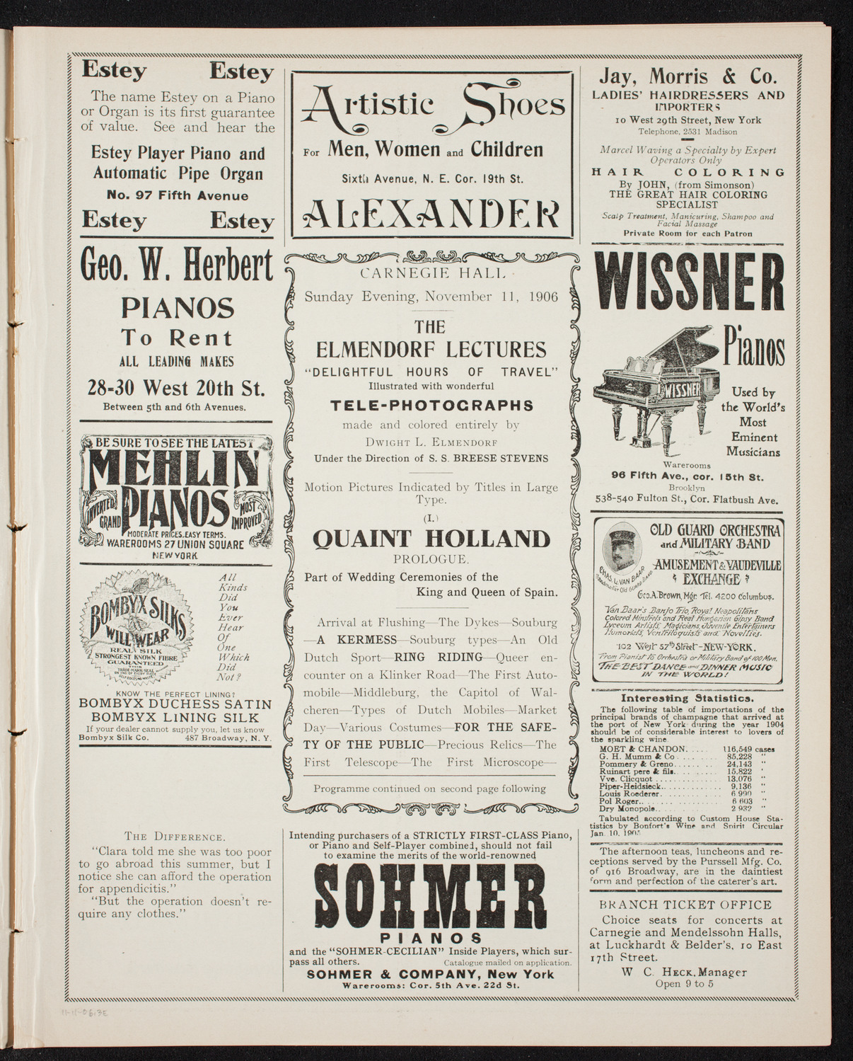 Elmendorf Lecture: Quaint Holland, November 11, 1906, program page 5