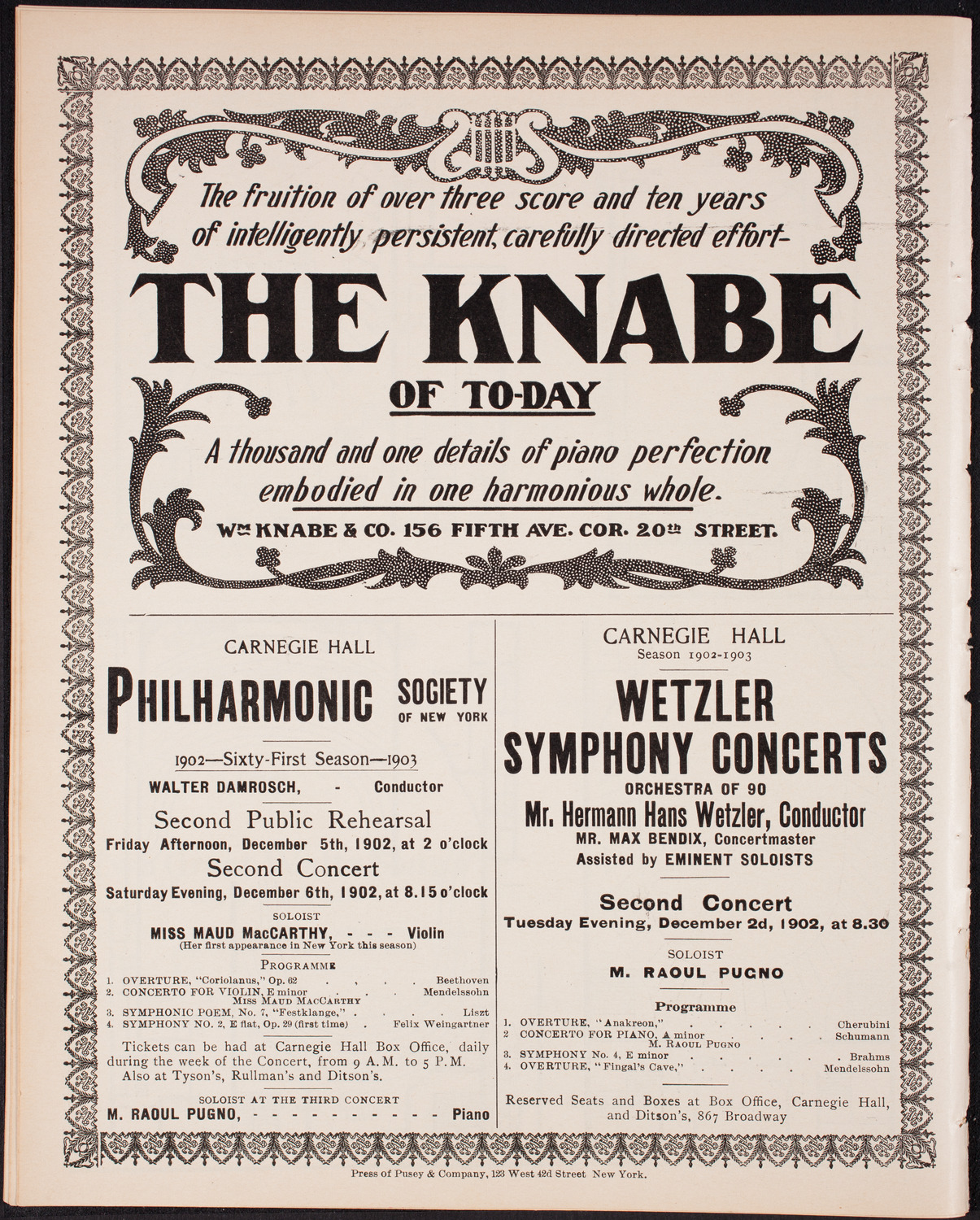Jaroslav Kocian with Julie Geyer, November 26, 1902, program page 12