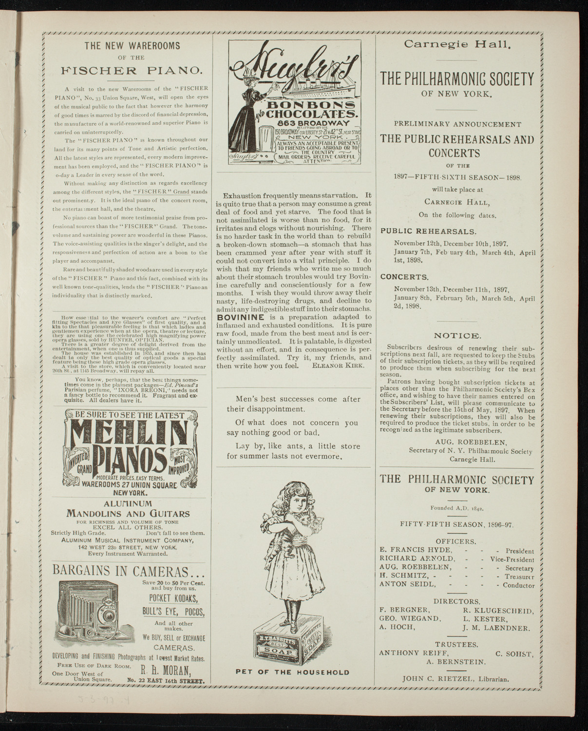 People's Choral Union and Advanced Class, May 3, 1897, program page 7