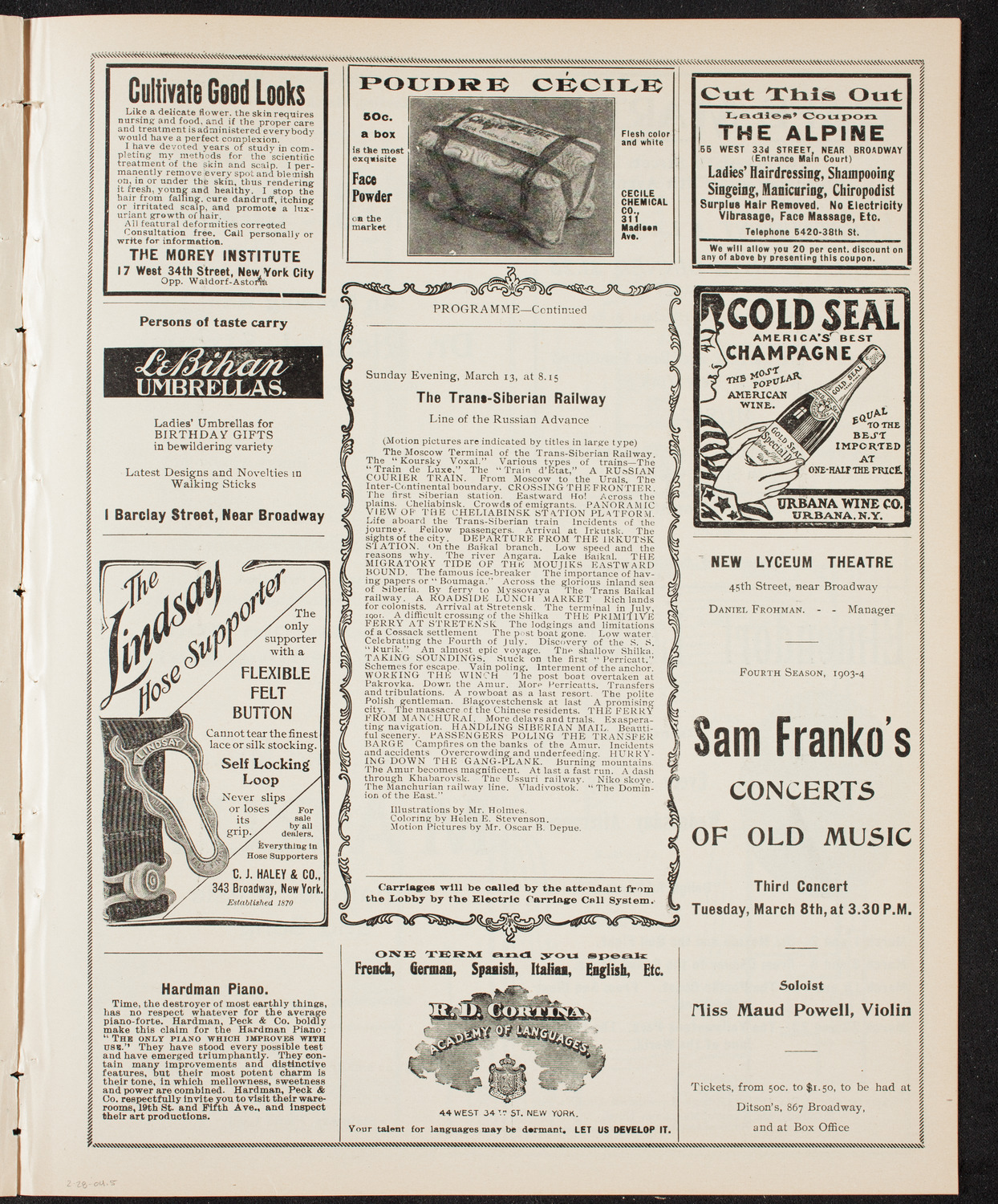 Lecture by Burton Holmes, February 28, 1904, program page 9