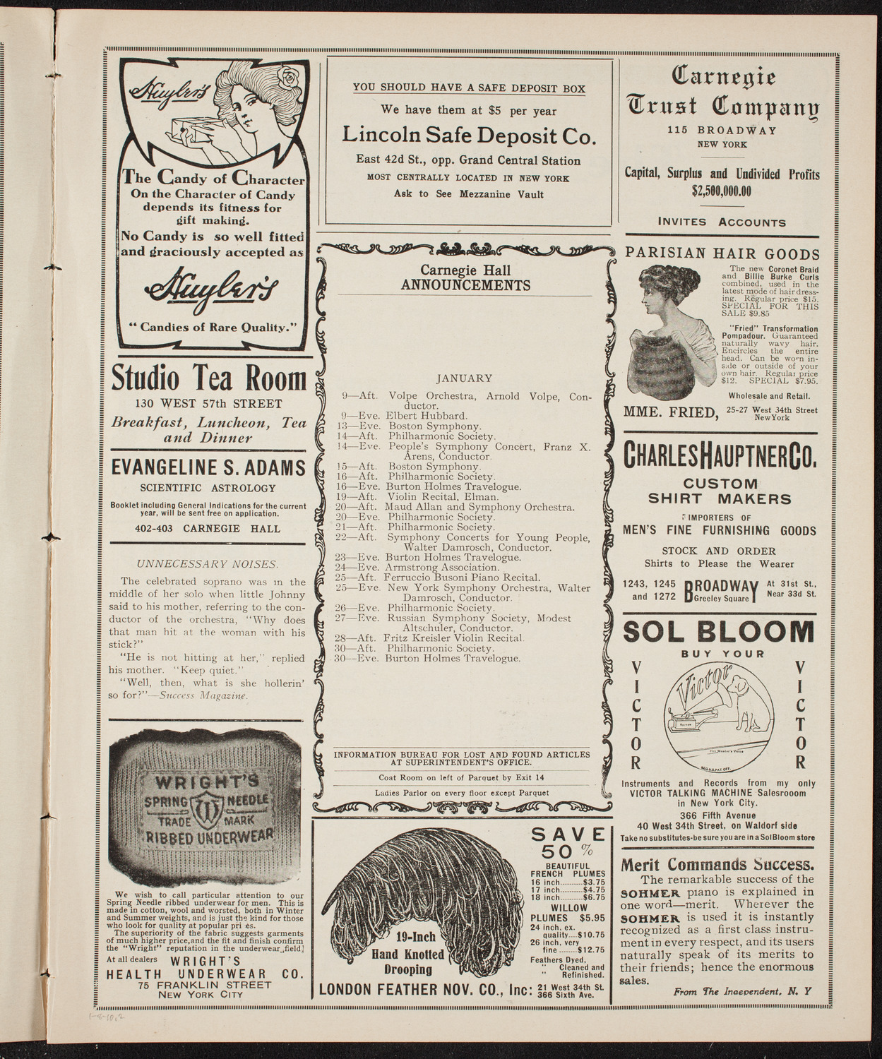 Song Recital by Liza Lehmann, Composer and Pianist, January 8, 1910, program page 3