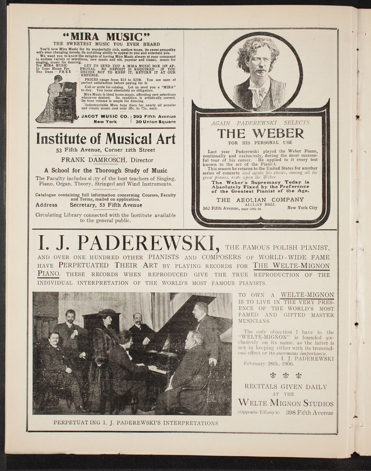 Volpe Symphony Society of New York, January 21, 1909, program page 6
