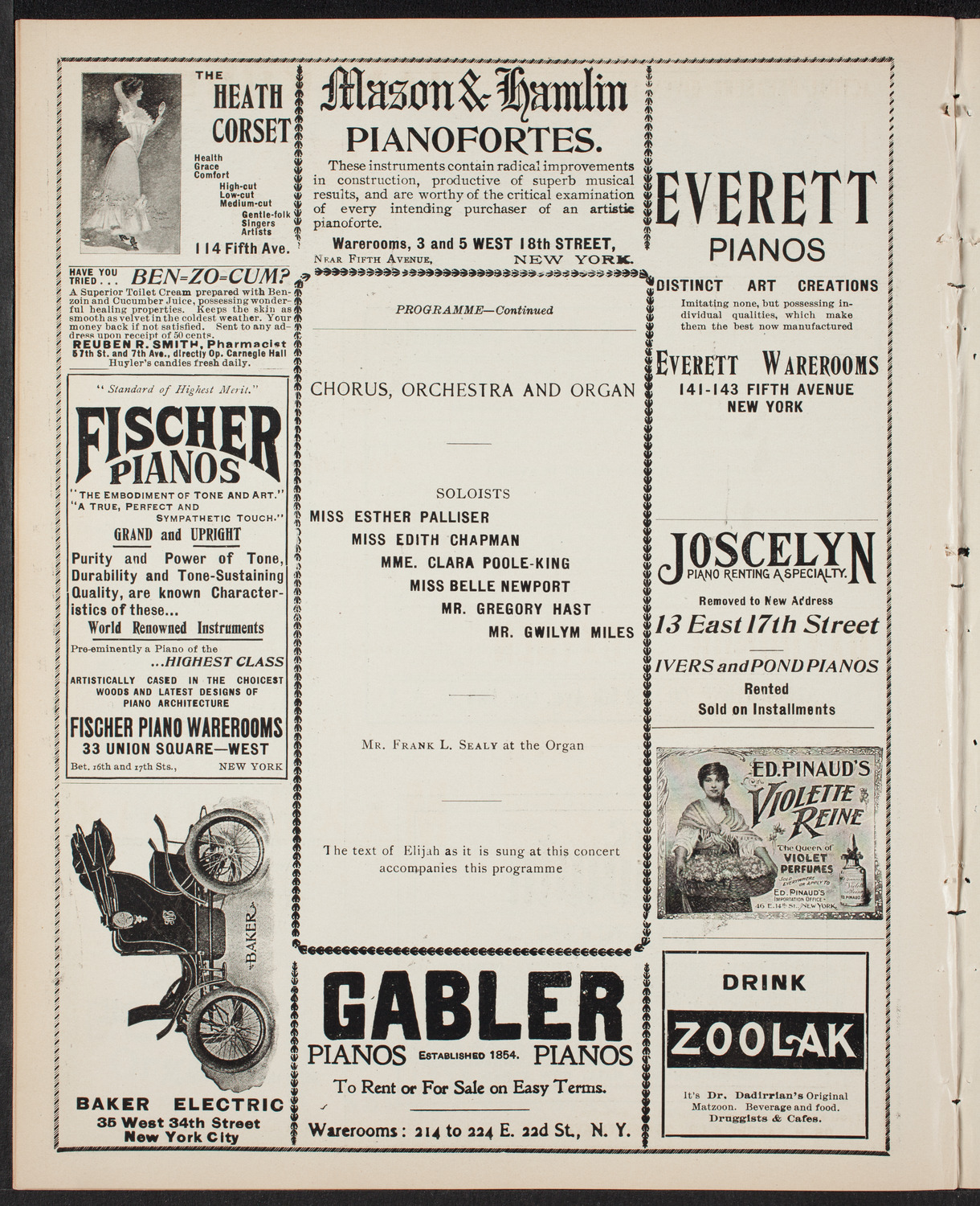 Oratorio Society Invitational Concert, December 9, 1901, program page 8