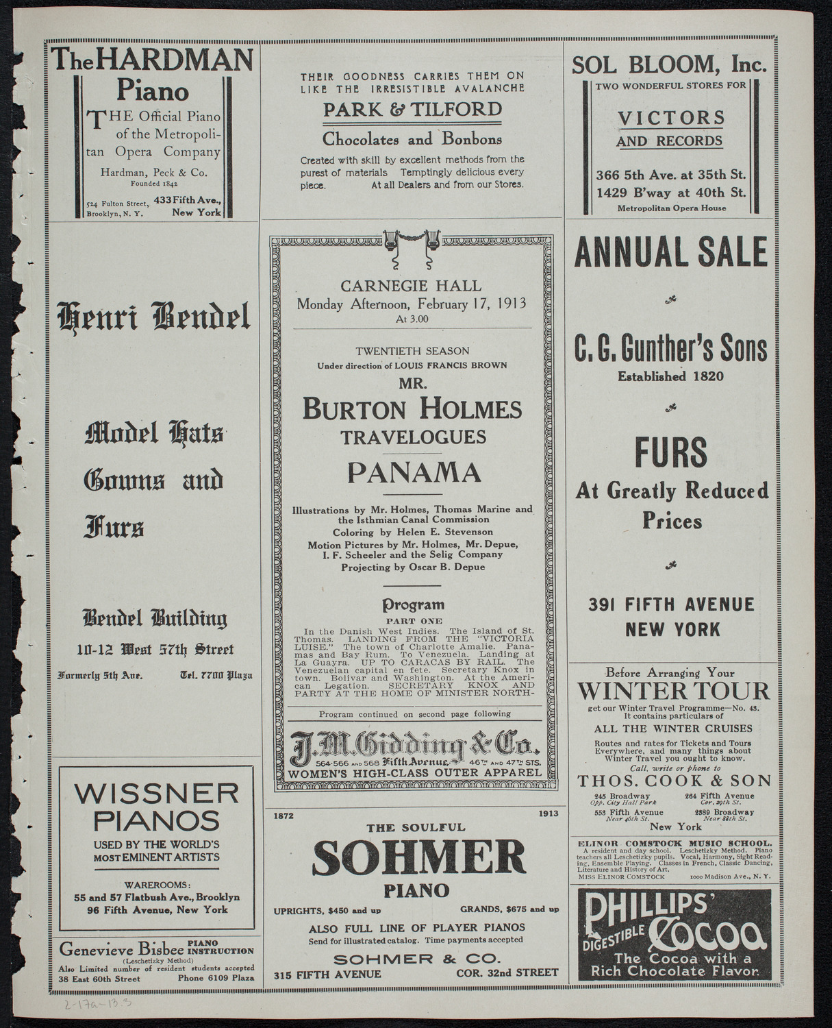Burton Holmes Travelogue: Panama, February 17, 1913, program page 5