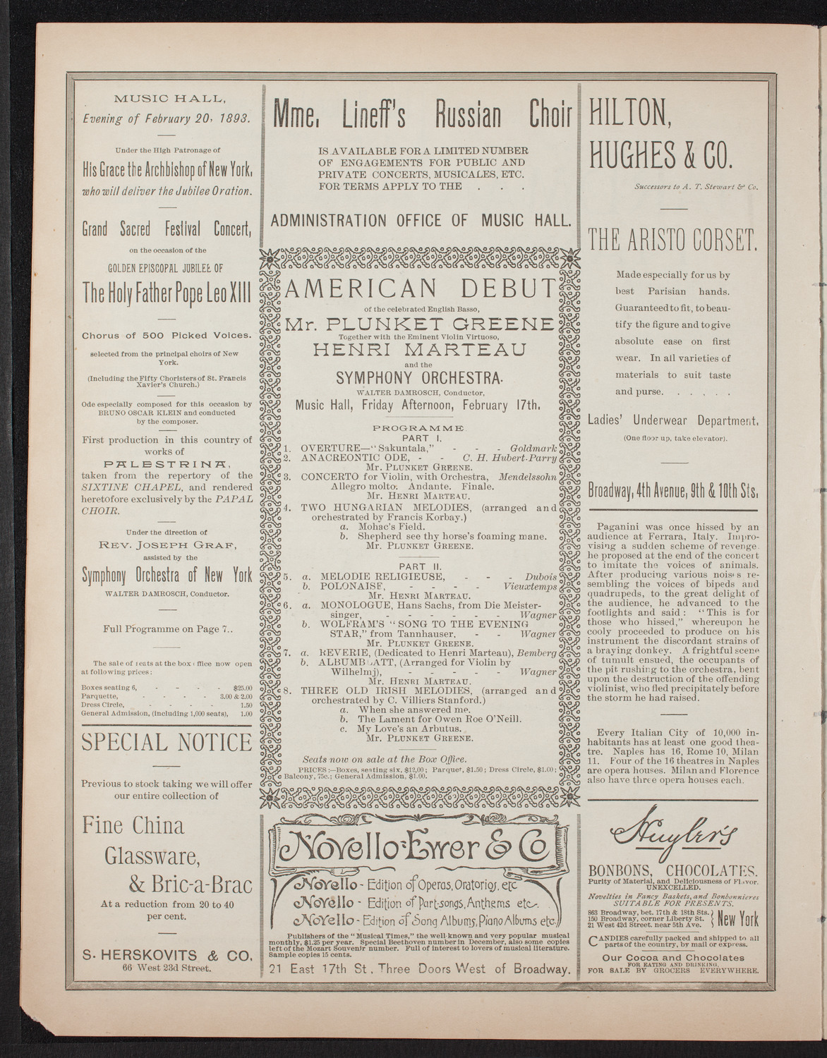 Benefit: German Poliklinik, February 14, 1893, program page 6