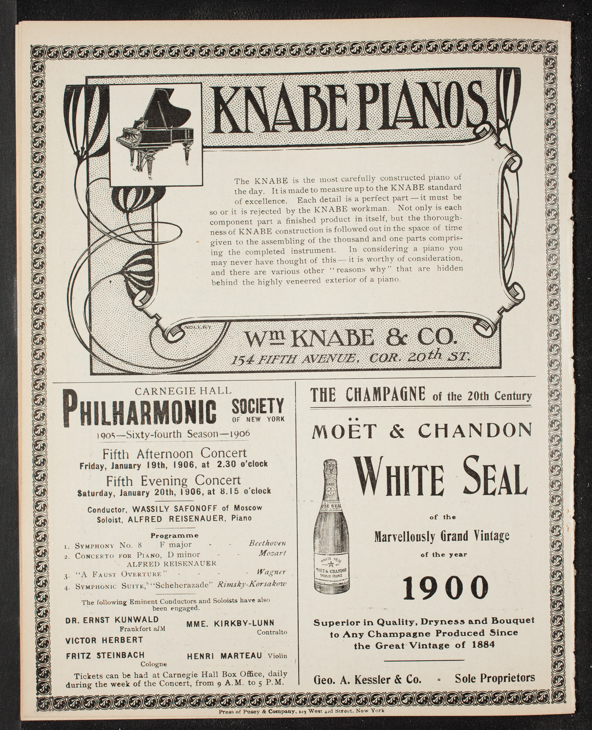 New York Philharmonic, January 12, 1906, program page 14