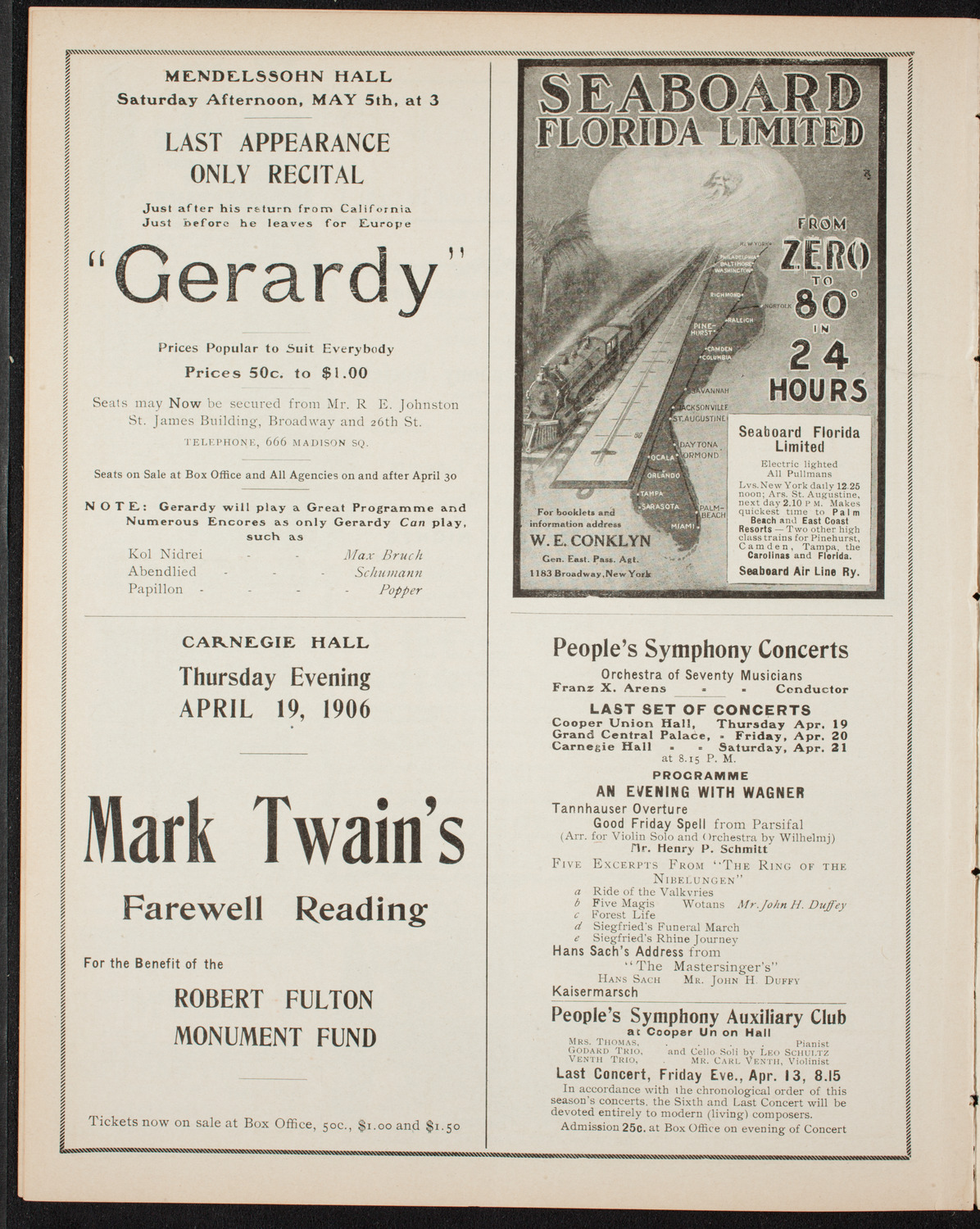 Russian Symphony Society of New York, April 7, 1906, program page 10