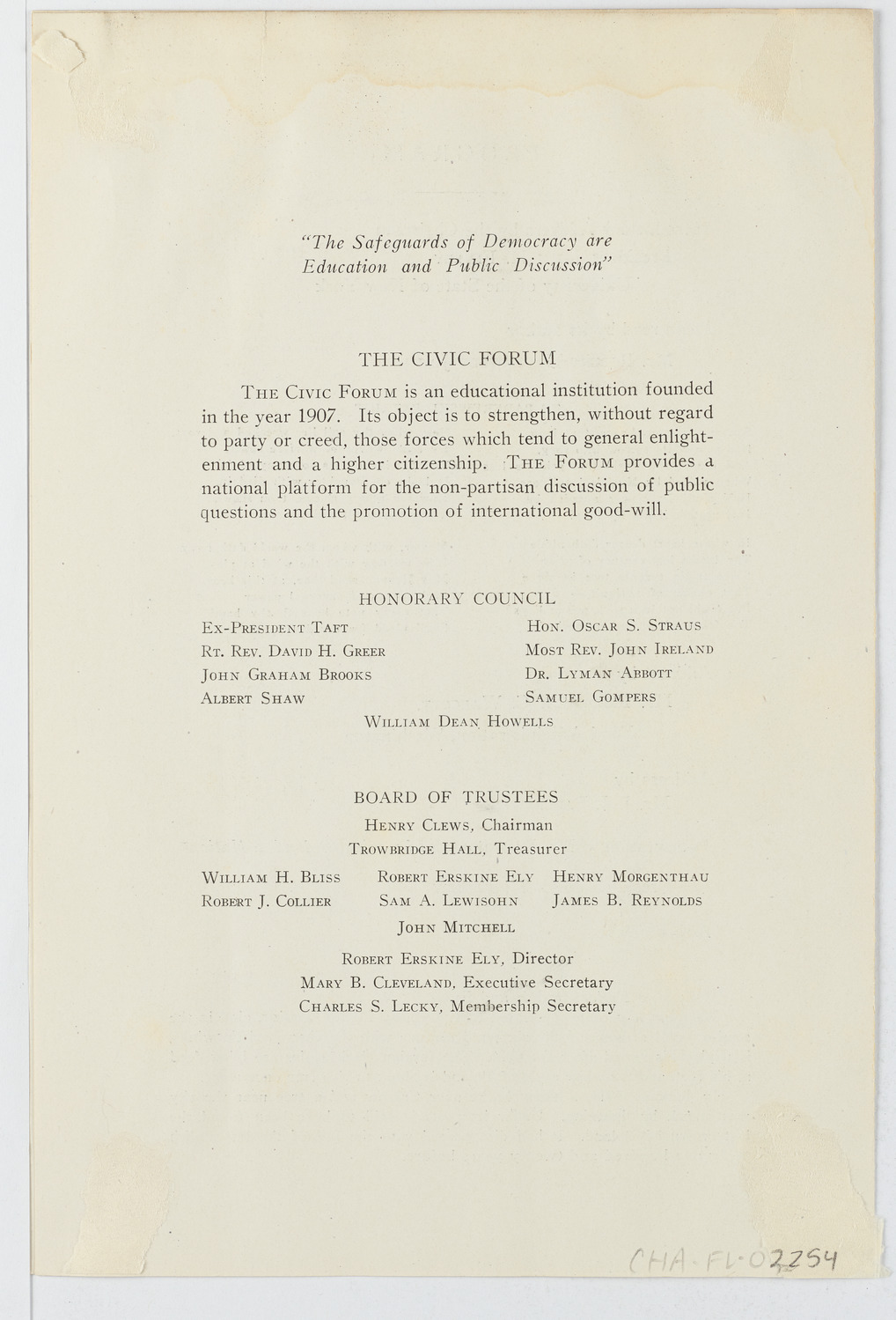 The Civic Forum, April 10, 1918