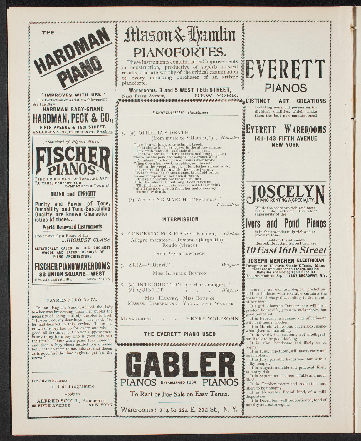 Orchestral Concert Conducted by Georg Henschel, April 7, 1901, program page 6