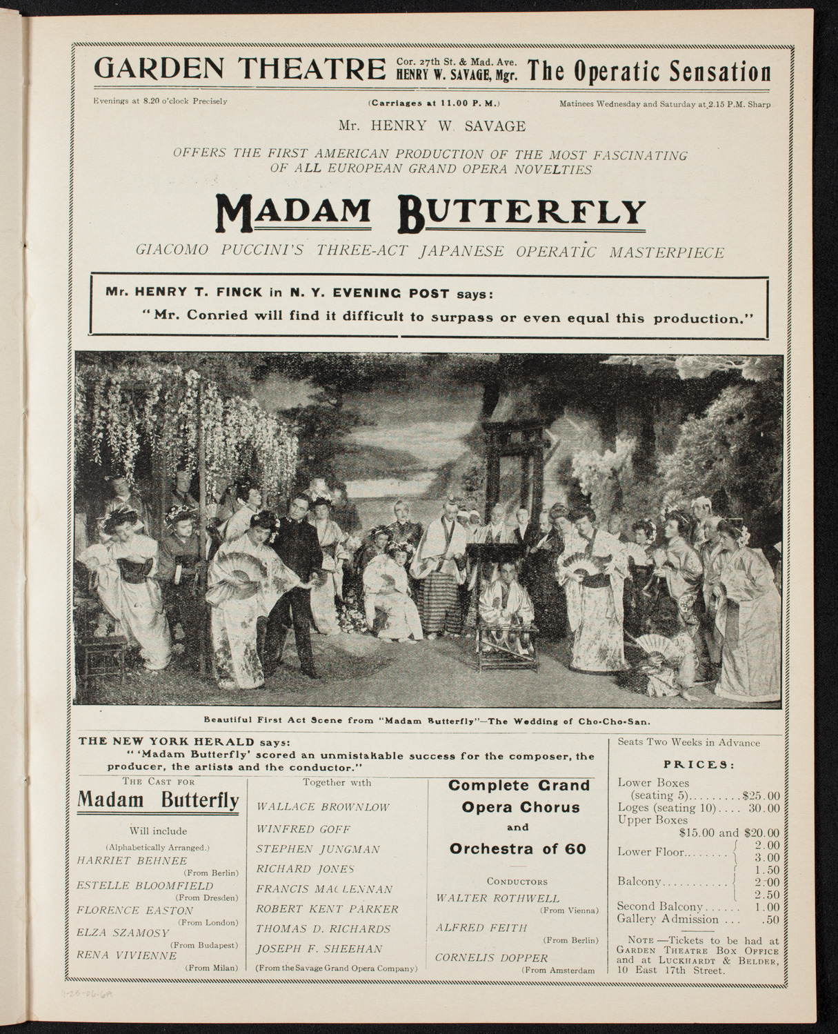 New York Symphony Orchestra, November 25, 1906, program page 11