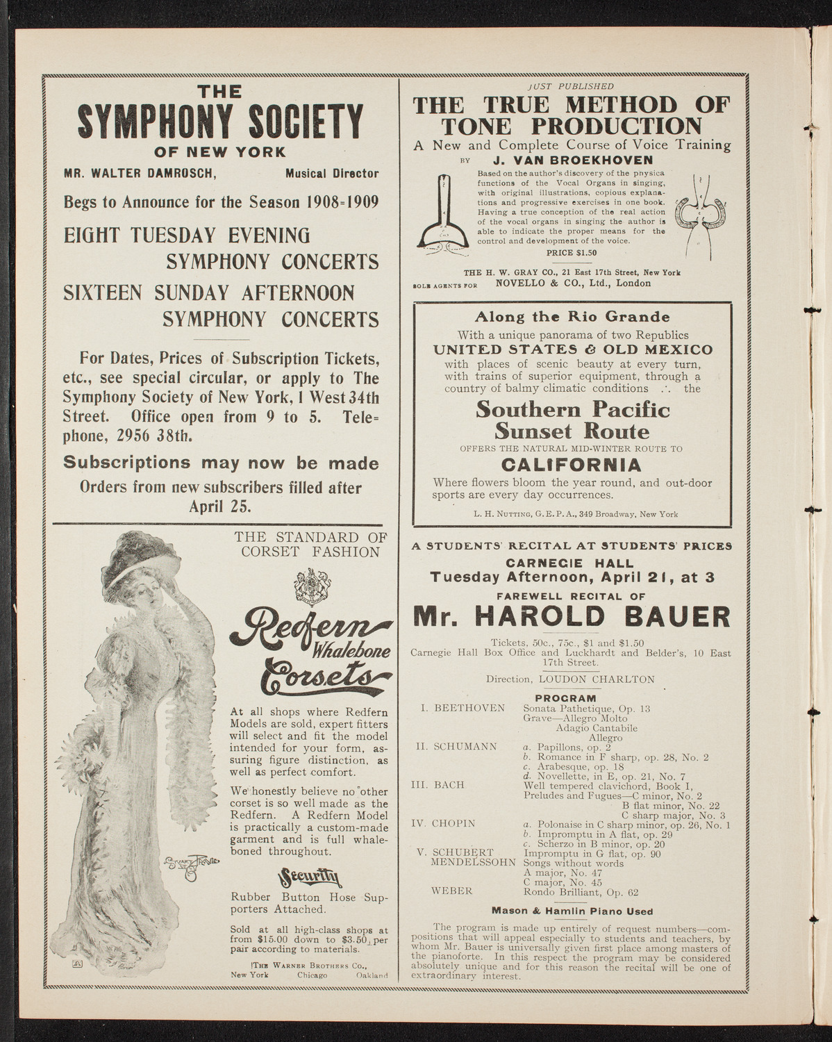 People's Choral Union, April 8, 1908, program page 2