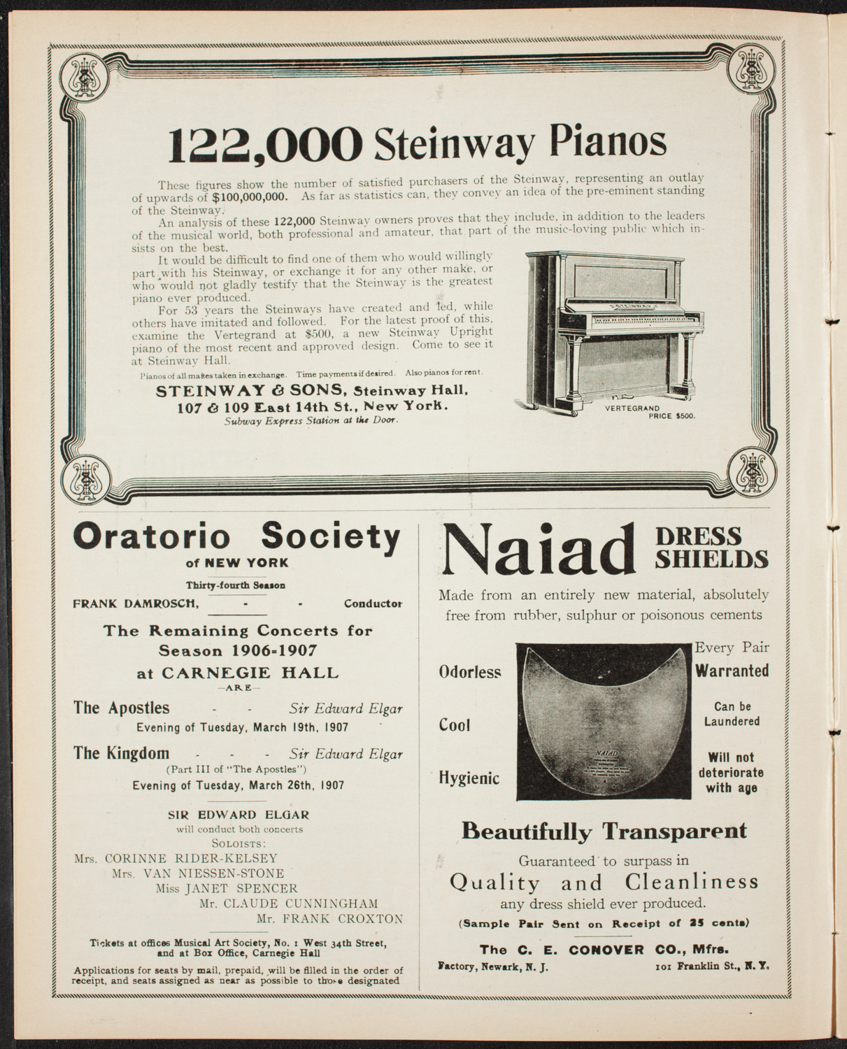 Pittsburgh Symphony Orchestra and The Mendelssohn Choir of Toronto, February 12, 1907, program page 4