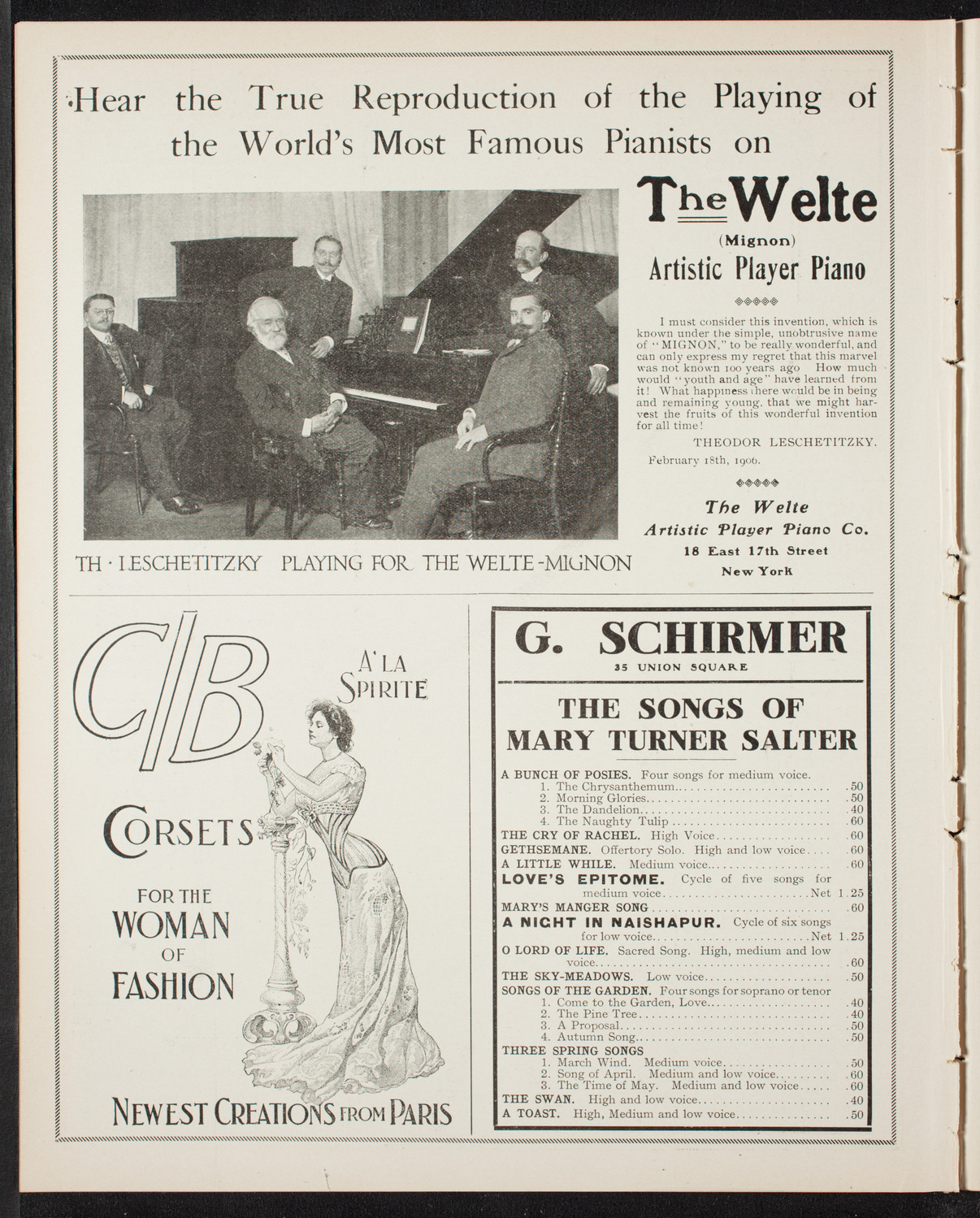 New York Symphony Orchestra, November 18, 1906, program page 8