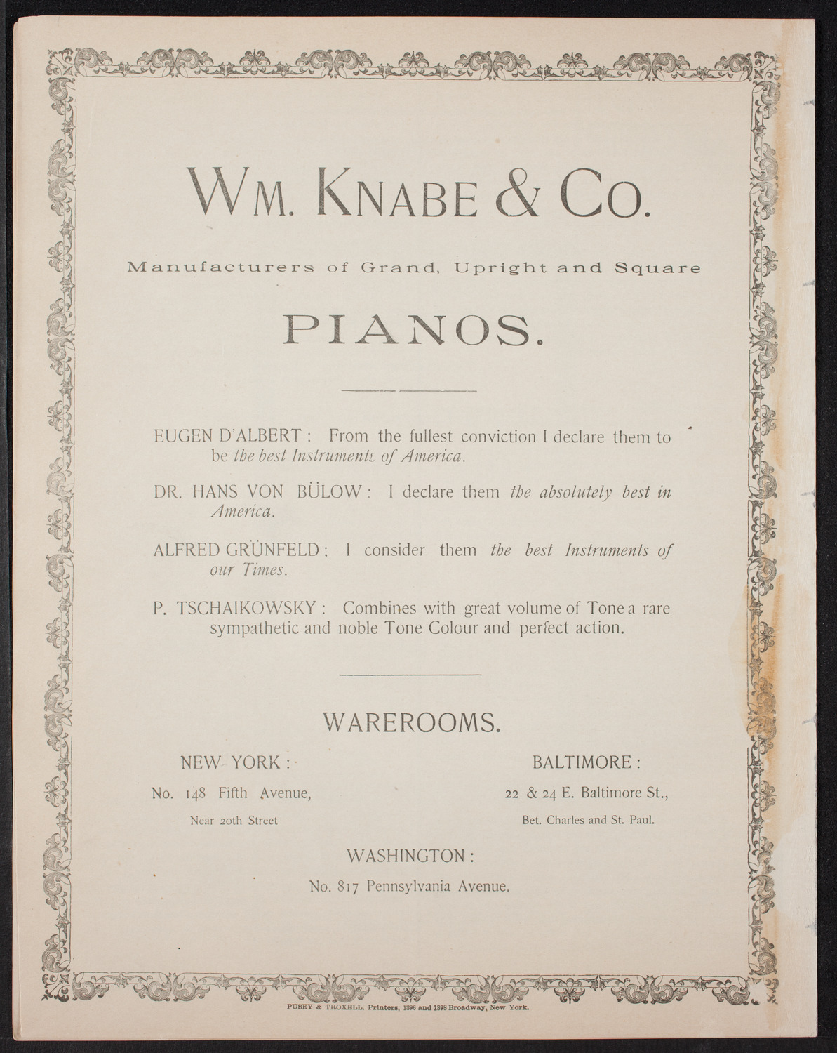 Amalia Materna/ New York Symphony Orchestra, May 24, 1893, program page 8