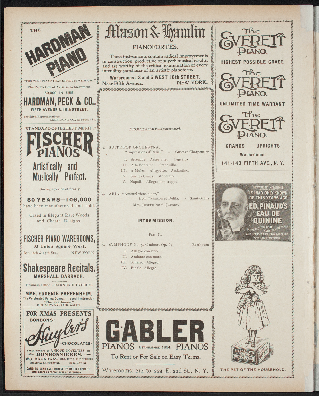 New York Philharmonic, December 16, 1898, program page 6